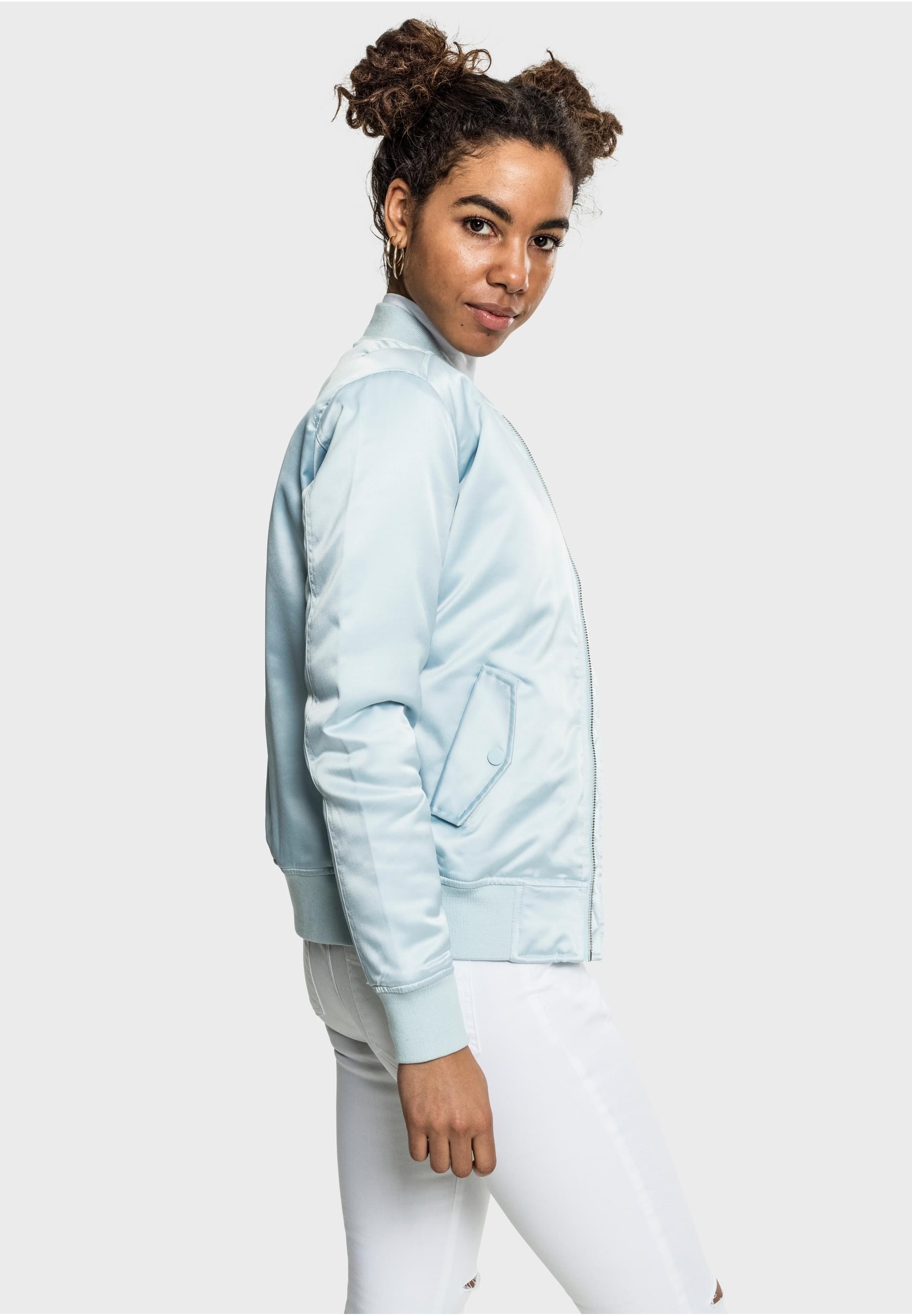 URBAN CLASSICS Allwetterjacke »Urban Classics Damen Ladies Satin Bomber Jacket« 1 Stk. tlg. ohne Kapuze