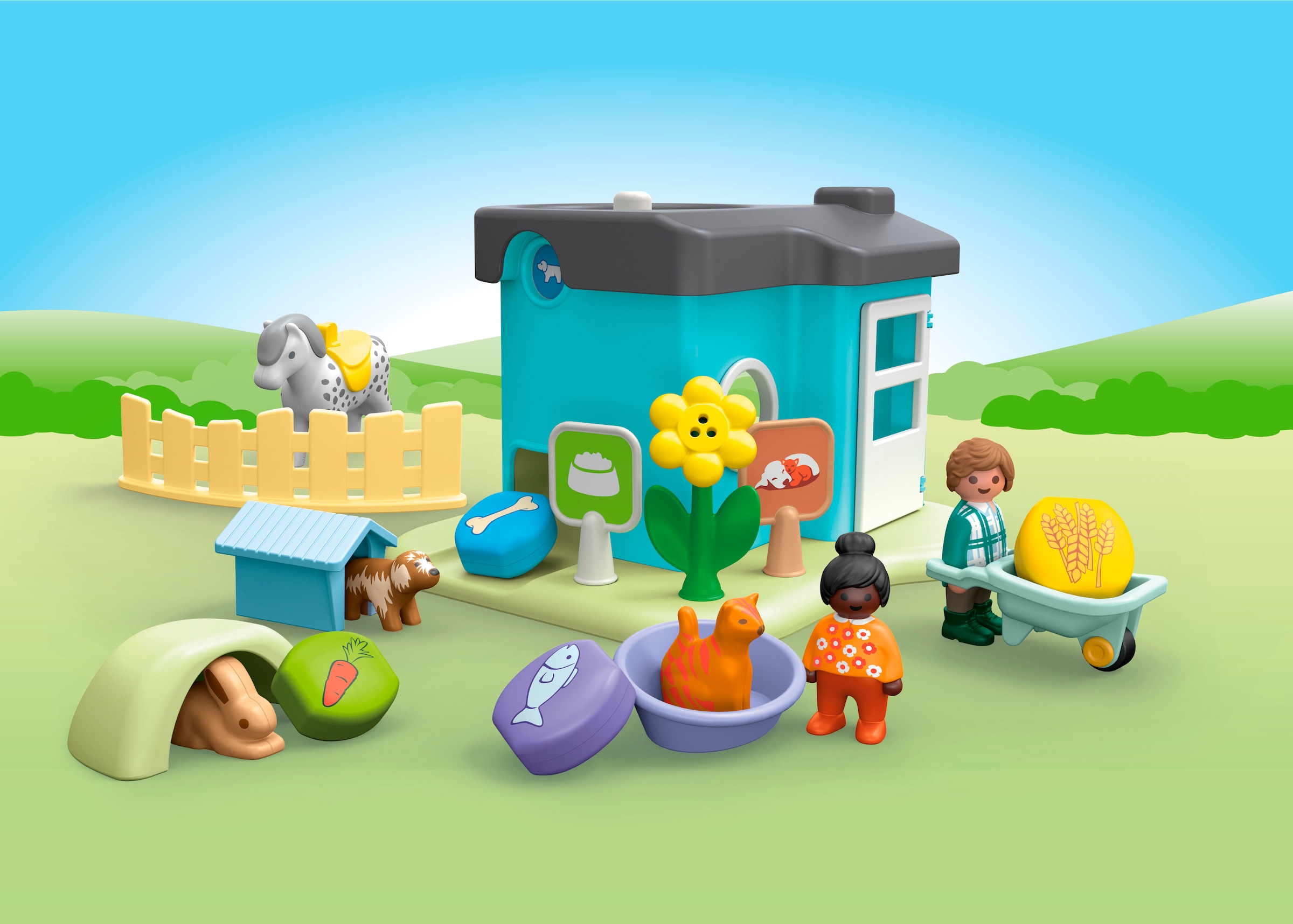 Playmobil® Konstruktions-Spielset »Tierpension mit Futterspender (71690), JUNIOR«, (21 St.), Made in Europe