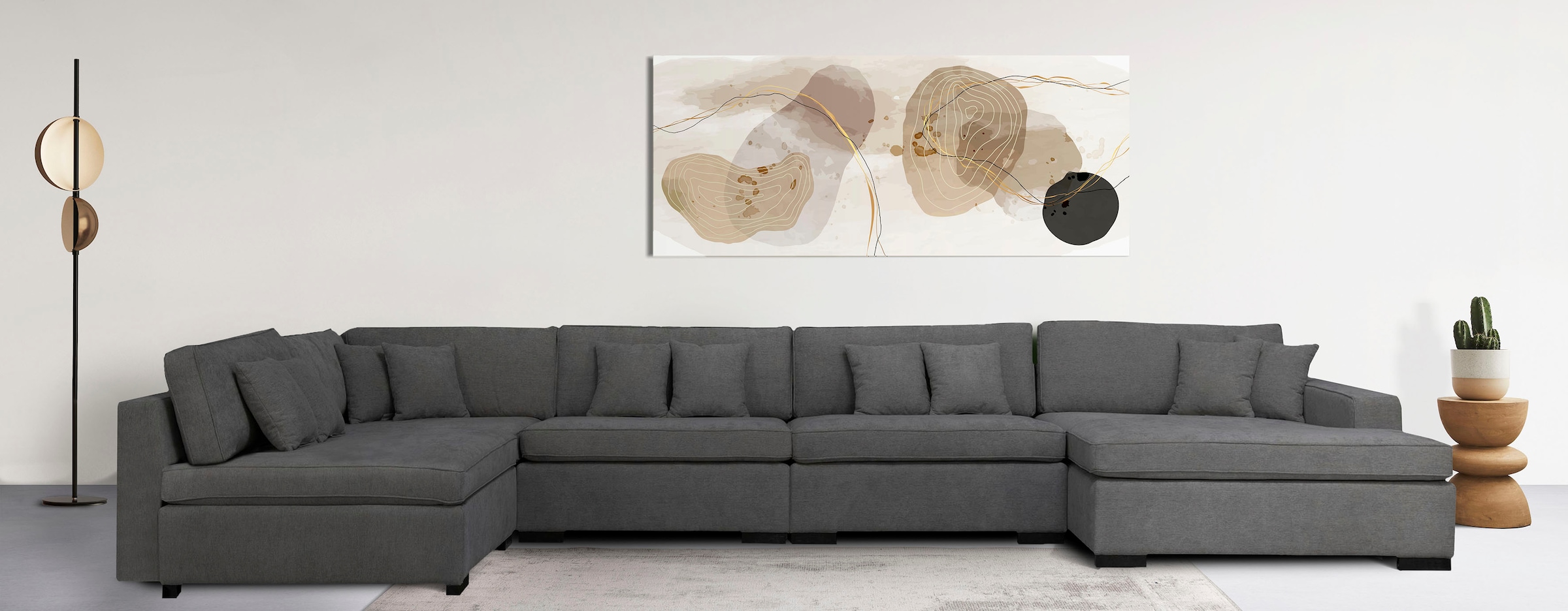 Home affaire Wohnlandschaft "Skara XXL U-Form", Lounge-Sofa XXL mit Federke günstig online kaufen
