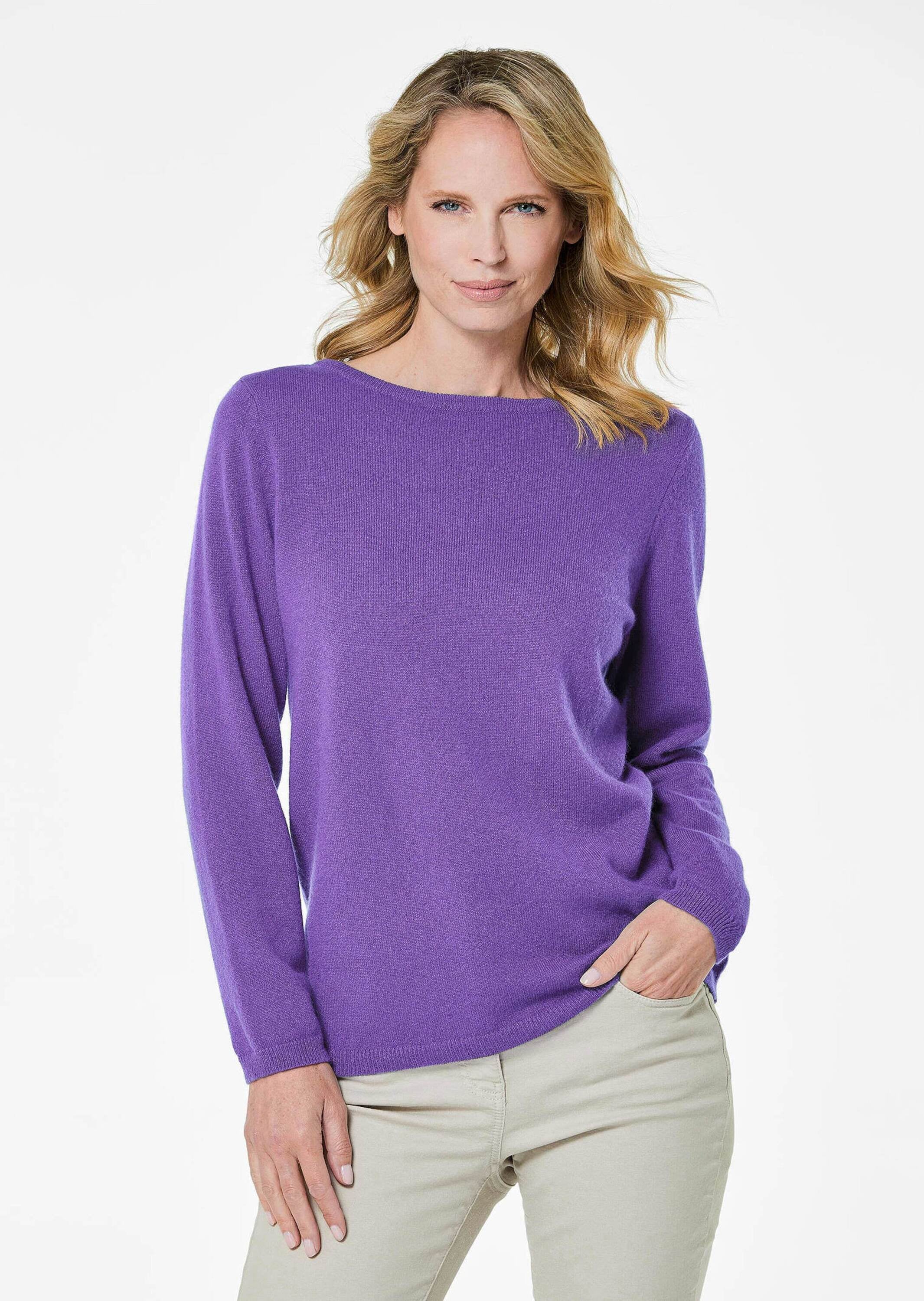 GOLDNER Strickpullover »Kaschmirpullover mit U-Boot Ausschnitt«