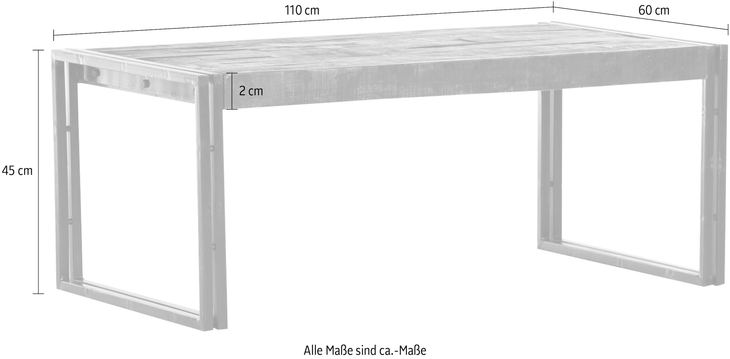 Gutmann Factory Couchtisch »Titan«, moderne Kombination aus Metall und Massivholz