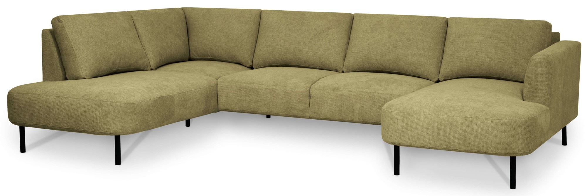 Places of Style Wohnlandschaft »Cesola«, in weichem Chenille-Stoff, Breite 327 cm, mit schwarzen Metallfüßen