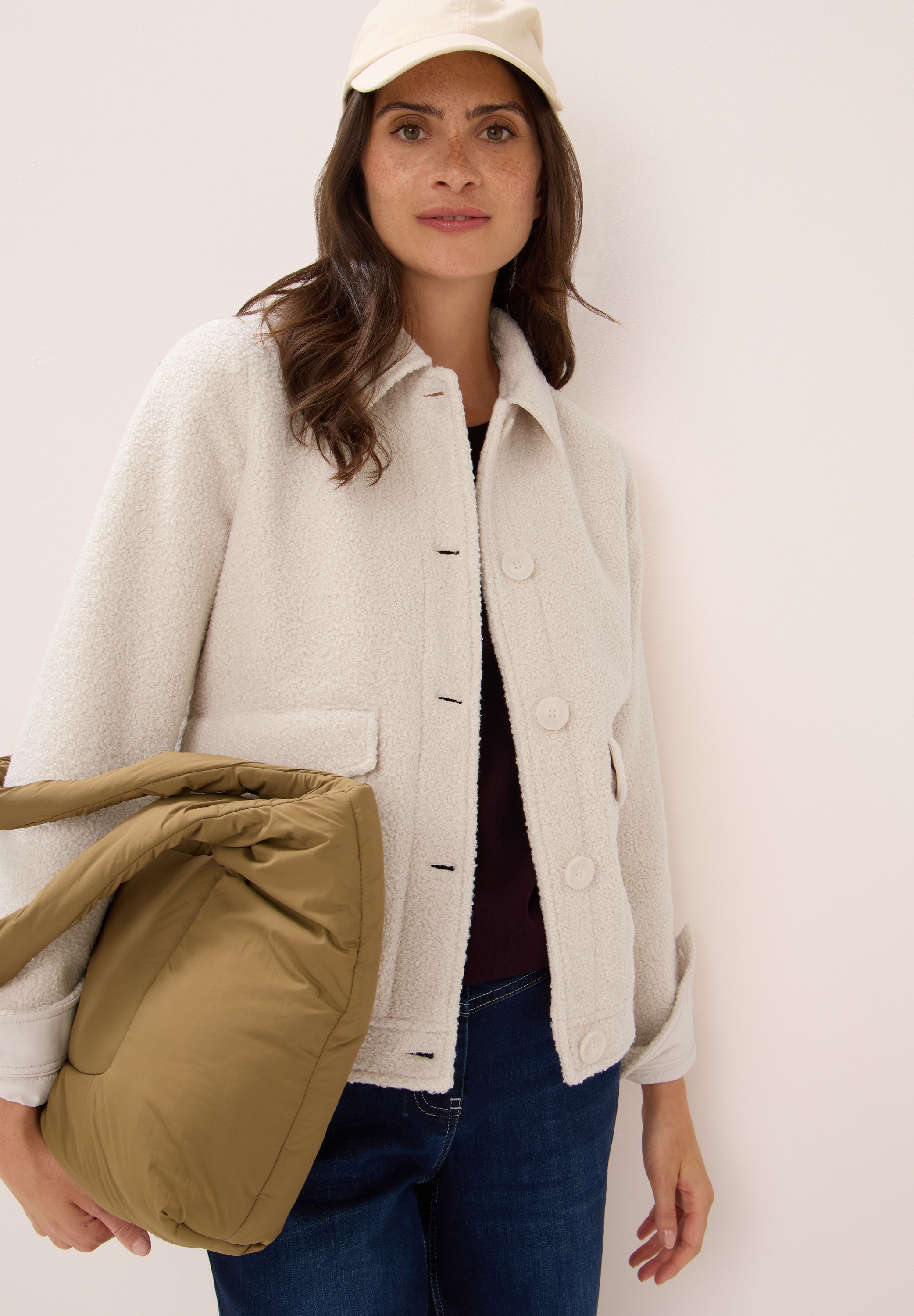 Cecil Fellimitatjacke ohne Kapuze mit Knopfleiste günstig online kaufen