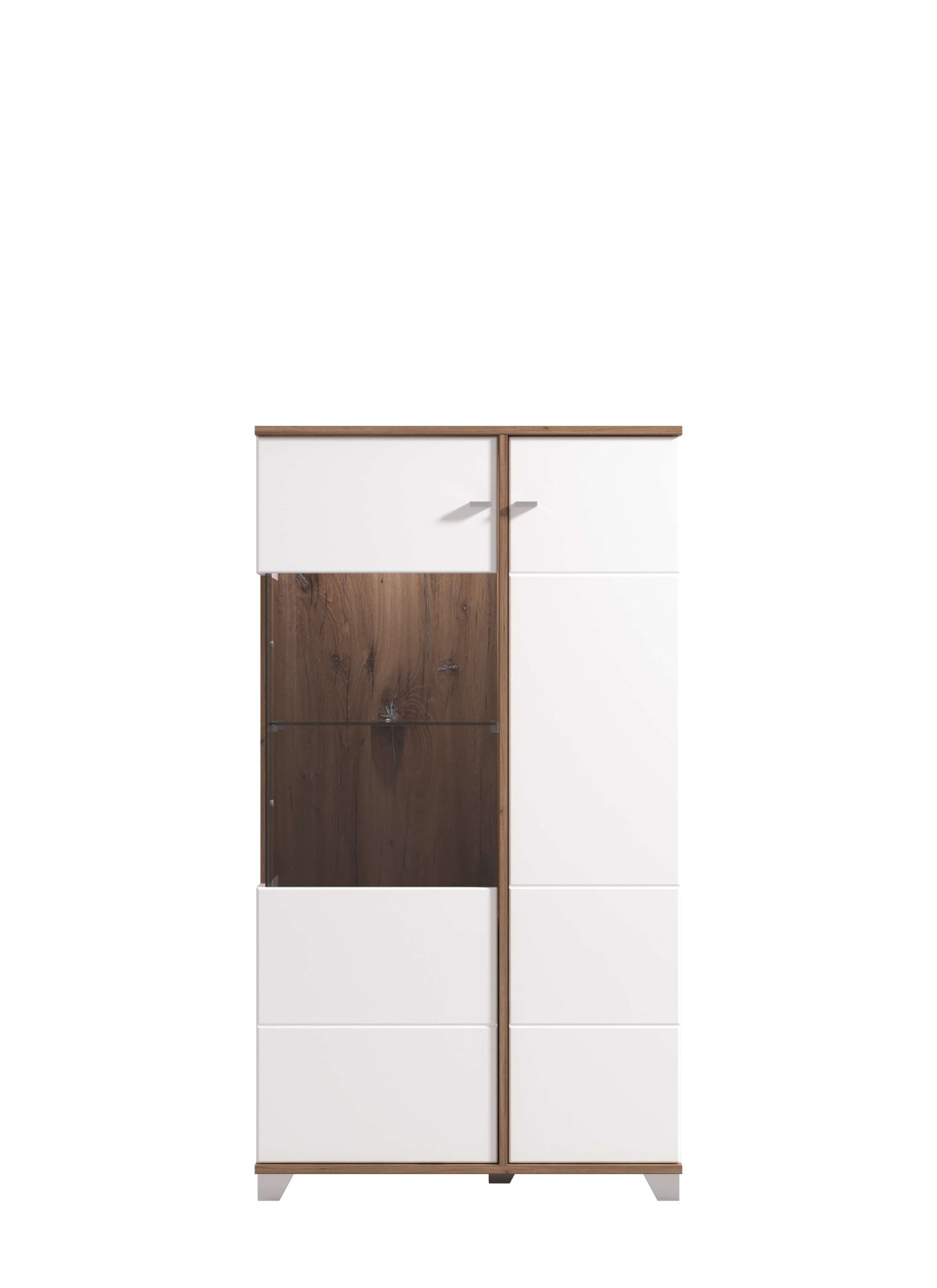 INOSIGN Highboard »Burgundy Sideboard, Stauraumschrank, Anrichte, Hochschrank, B93cm«, Hochglanzfronten und eine Innenausstattung in Flagstaff Eiche