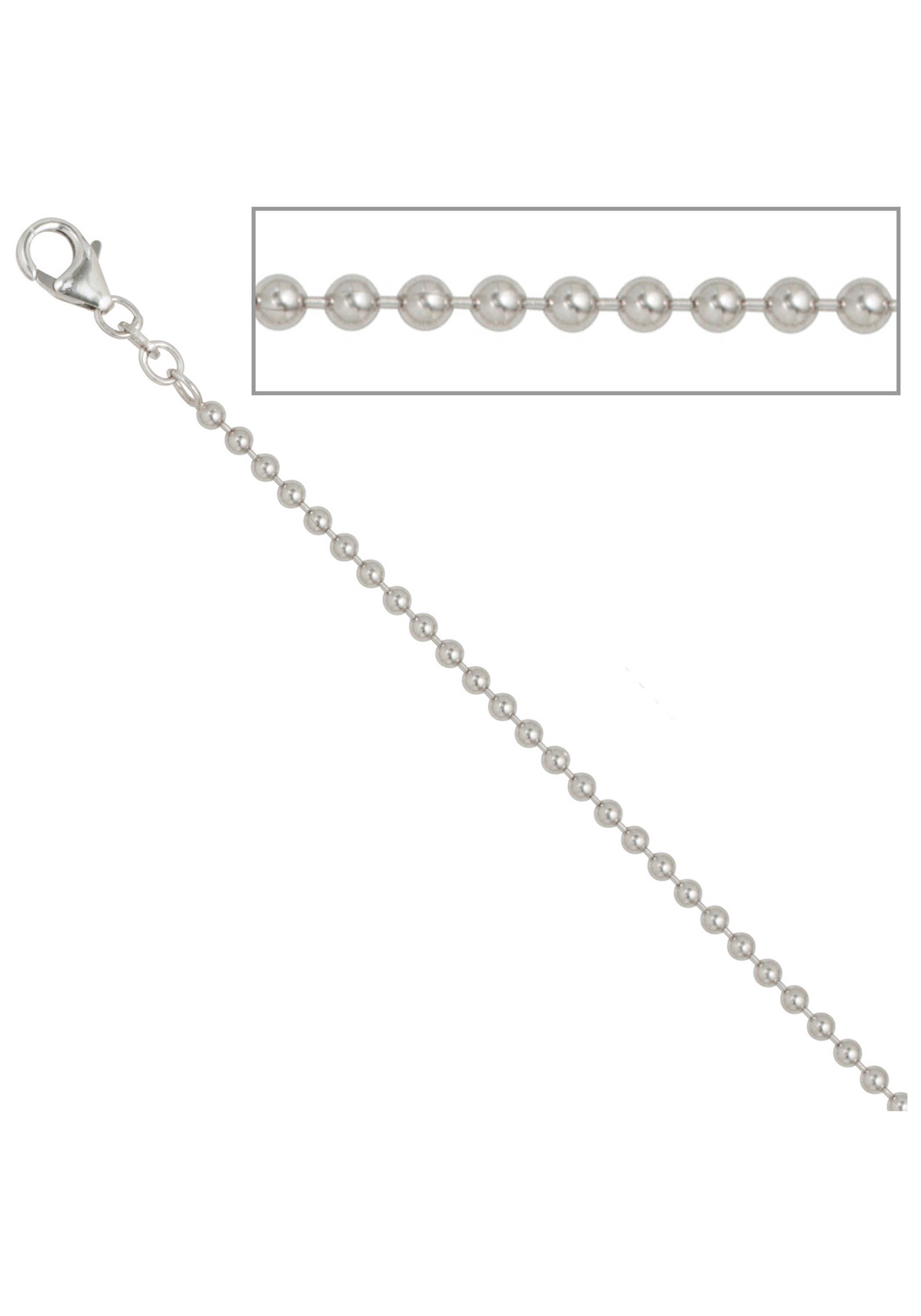 JOBO Silberkette, Kugelkette 925 Silber 90 cm 2,5 mm