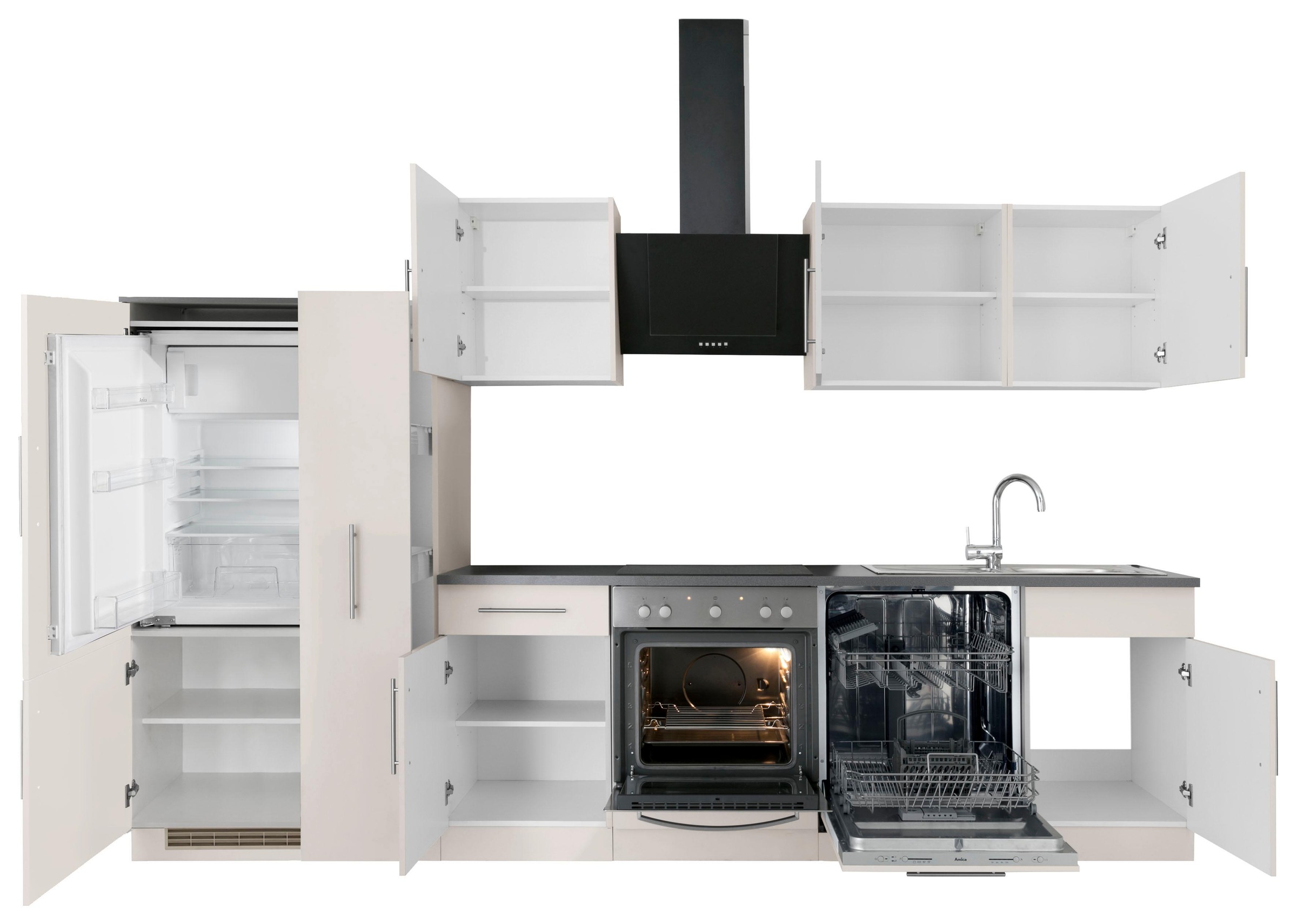 wiho Küchen Küchenzeile »Cali« mit E-Geräten, Breite 310 cm