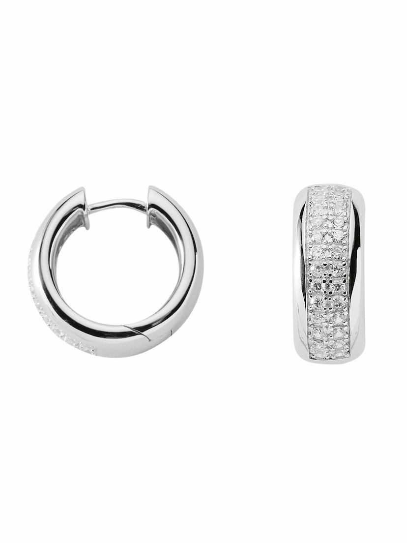 Adelia´s Paar Ohrhänger »925 Silber Ohrringe Creolen Ø 17,3 mm«, mit  Zirkonia Silberschmuck für Damen für bestellen | BAUR