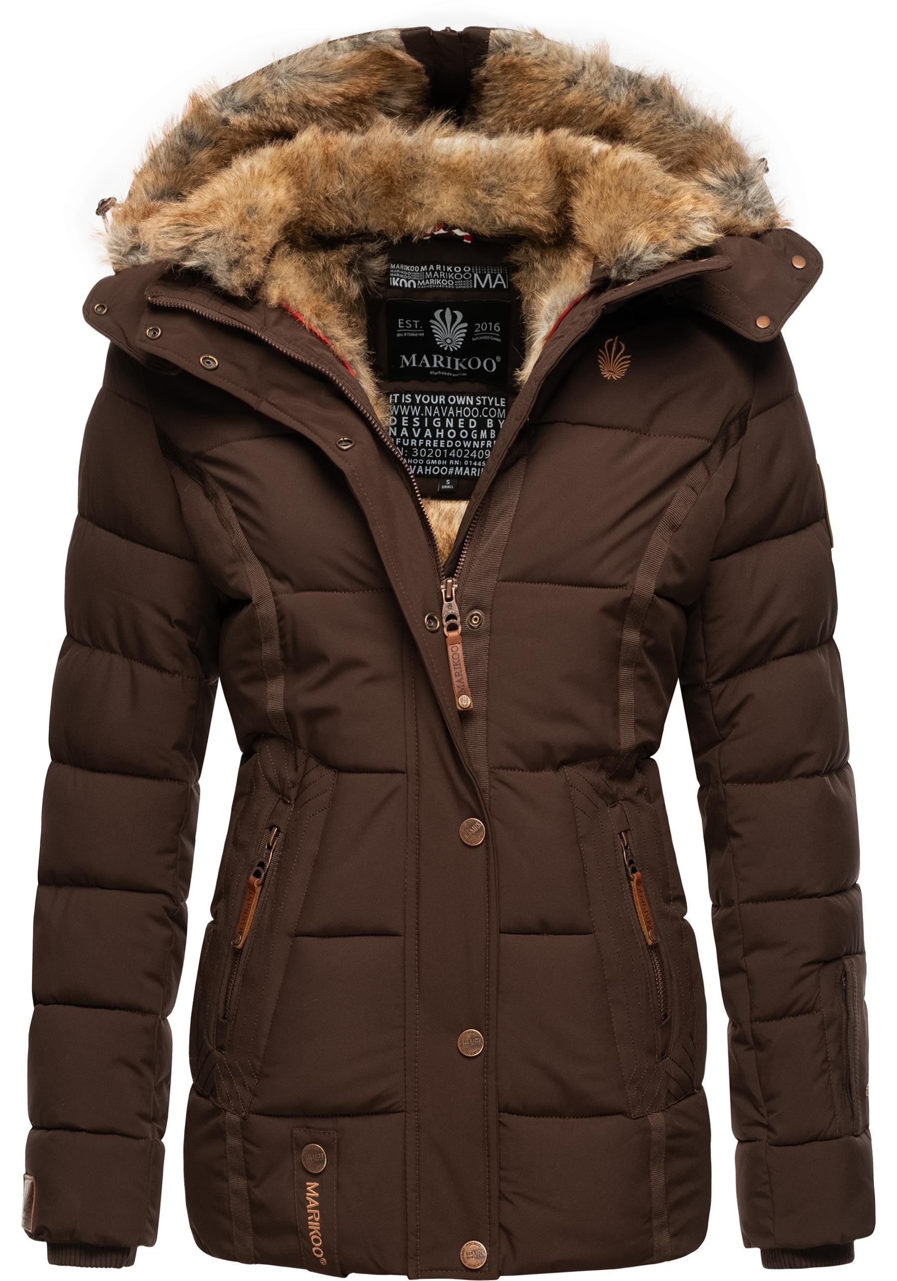 Marikoo Winterjacke "Nekoo" mitKapuze stylische Damen Steppjacke mit großer günstig online kaufen