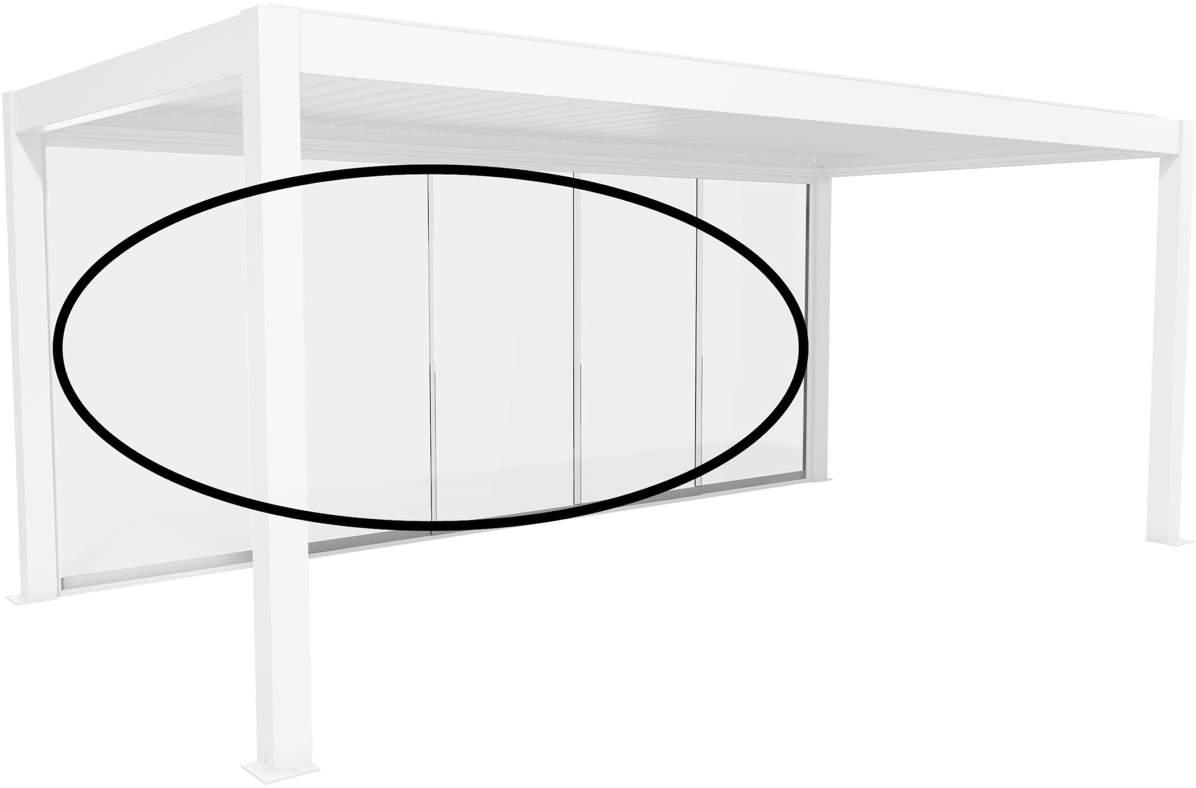 Biohort Glasschiebetür "Klarglas Gr. 6 m für Pergola, verschiedene Farben" 568x 234,9 cm, Glaselemente aus 10 mm ESG Image