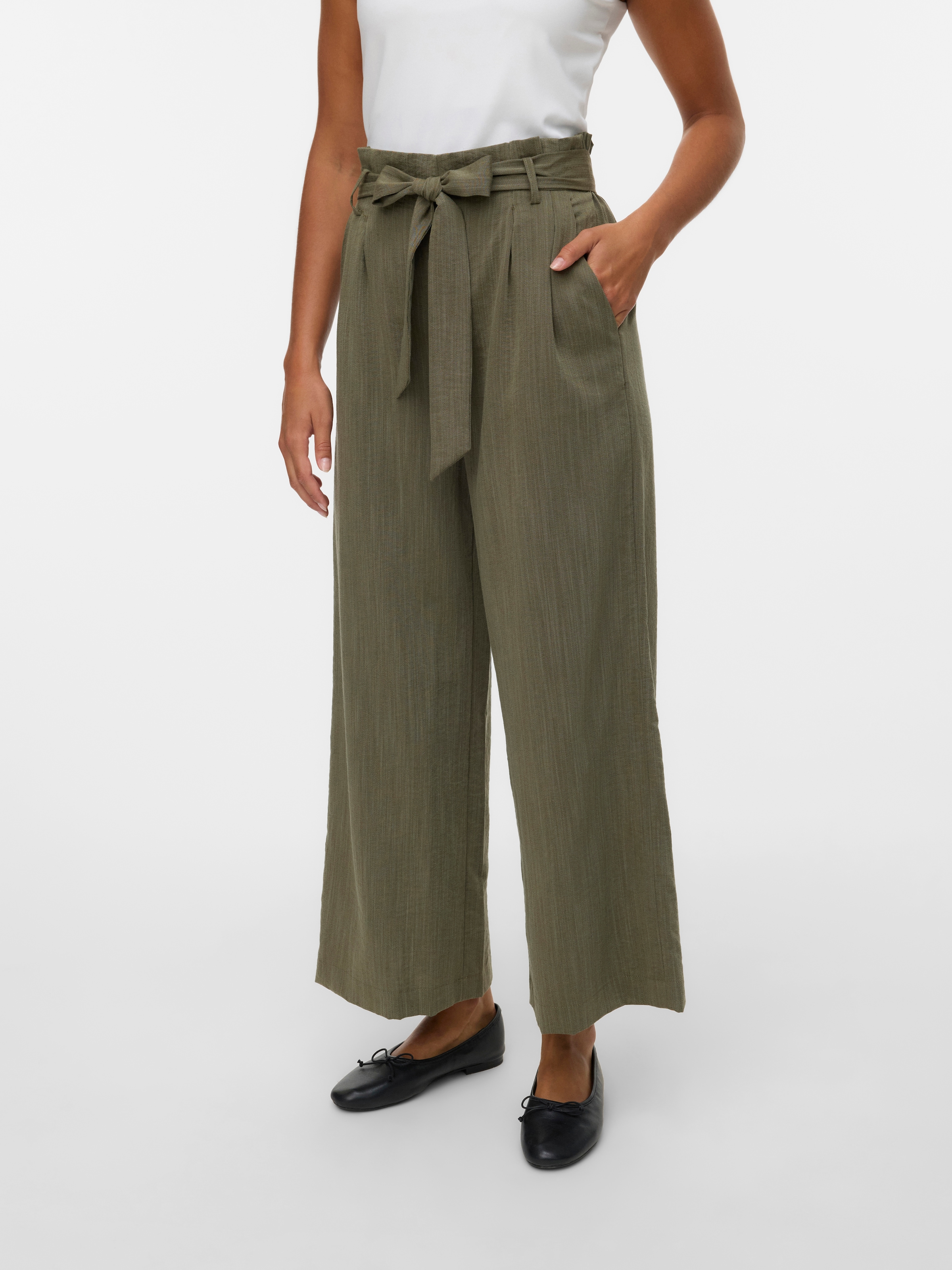 Vero Moda Paperbag-Hose "VMSYDNEY HW PAPERBAG ANKLE PANT NOOS" Materialmix günstig online kaufen