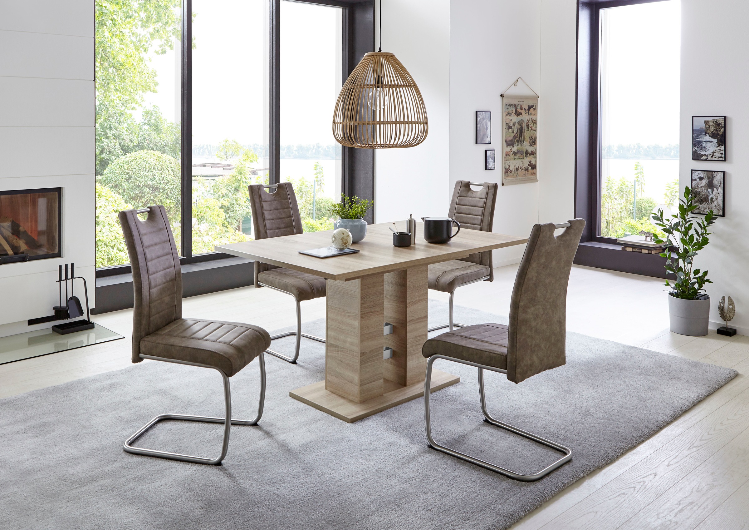 HELA Essgruppe "Ulla" Set, 5 Stk. tlg. ausziehbar 140 - 220 cm, Edelstahl, günstig online kaufen