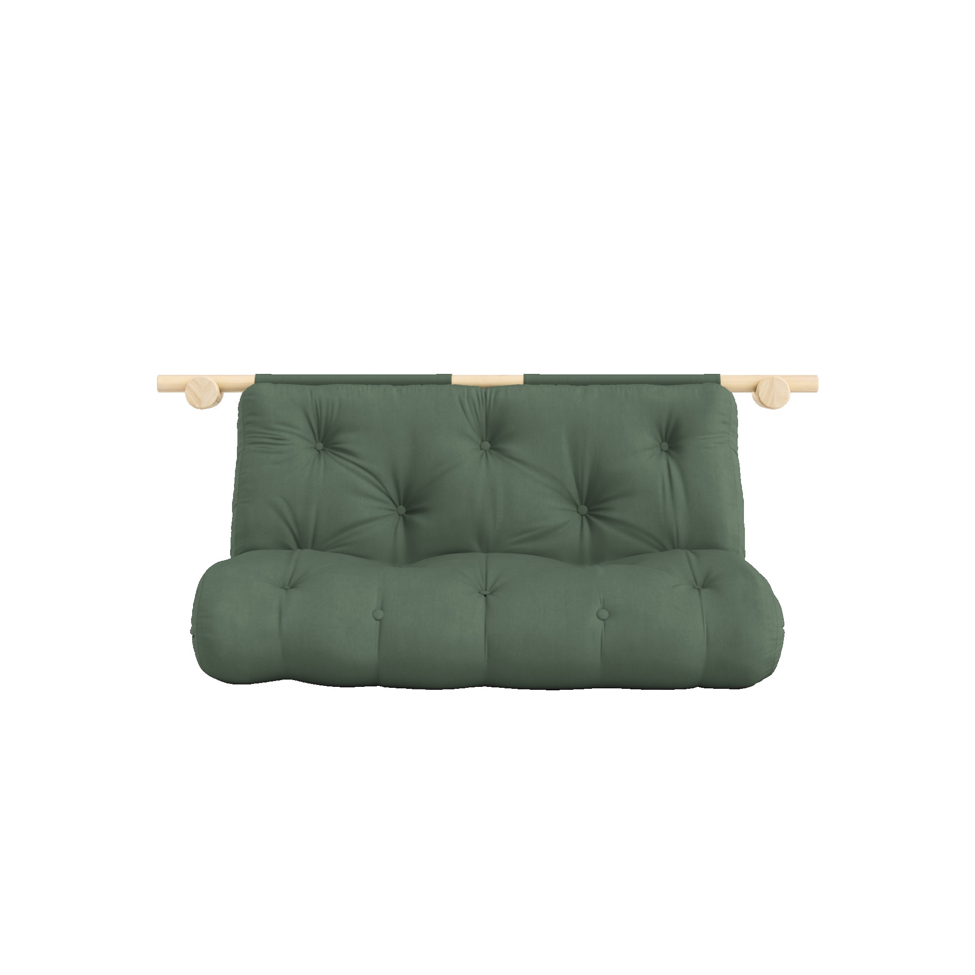 Karup Design Schlafsofa "Hooked Sofa Bed / Sleeper Chair – Sitz- oder Schlafplatz, platzsparend" Futonmatratze inkl. Halterungsset aus FSC-zertifiziertem Massivholz