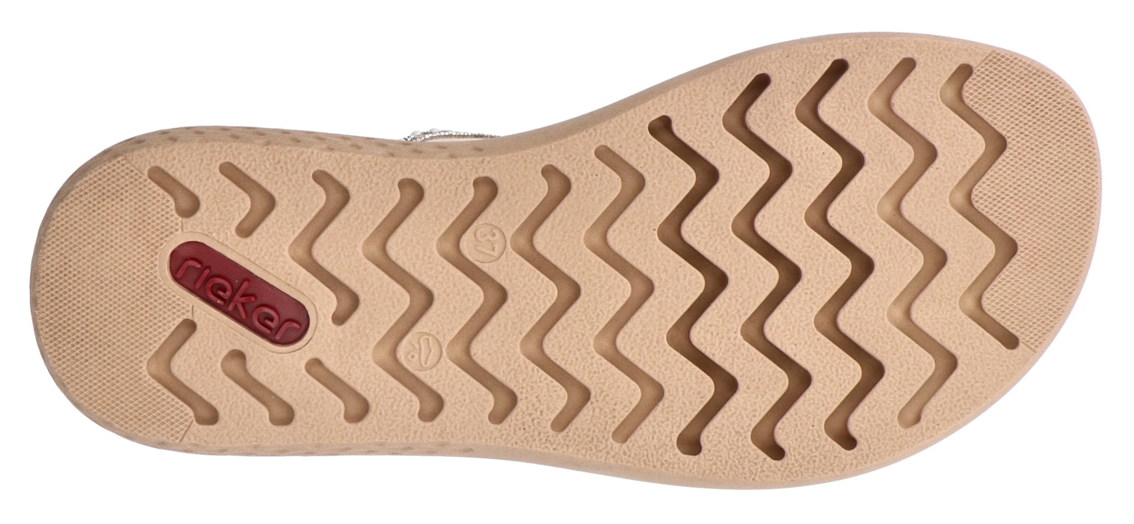 Rieker Pantolette, Sommerschuh, Schlappen, Hausschuh, Strandschuh mit Stretcheinsatz