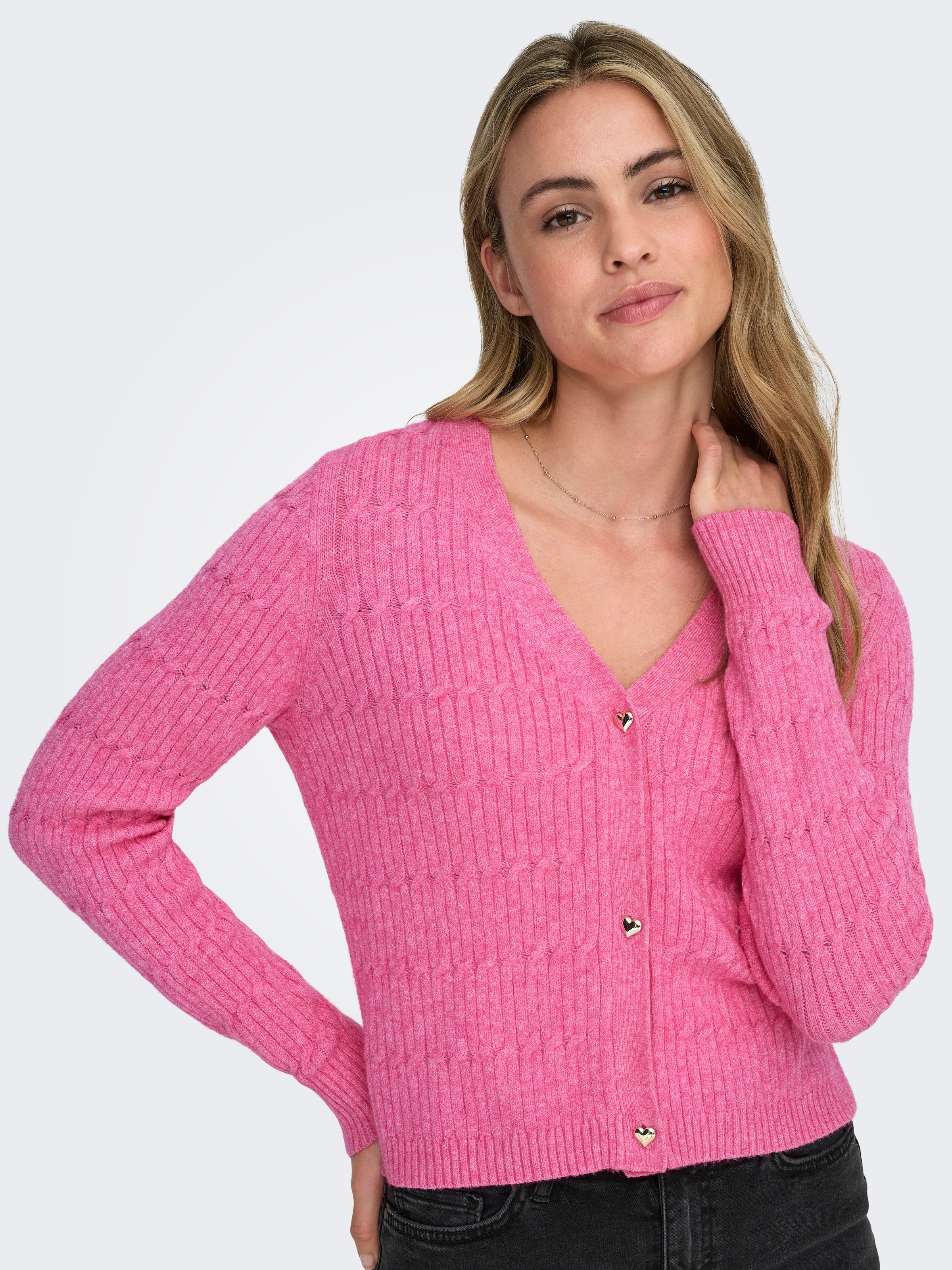 ONLY Strickjacke "ONLKATIA LS CABLE V-NECK CARDIGAN CC KNT" günstig online kaufen