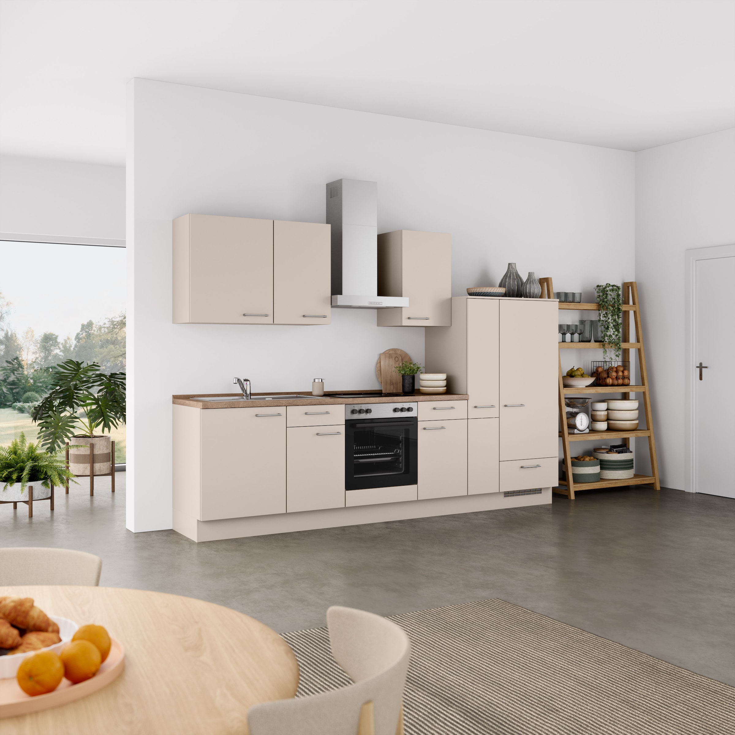 nobilia® Küchenzeile »"Laser I"«, vormontiert, Ausrichtung wählbar, Breite 300 cm, wahlw. mit E-Geräten