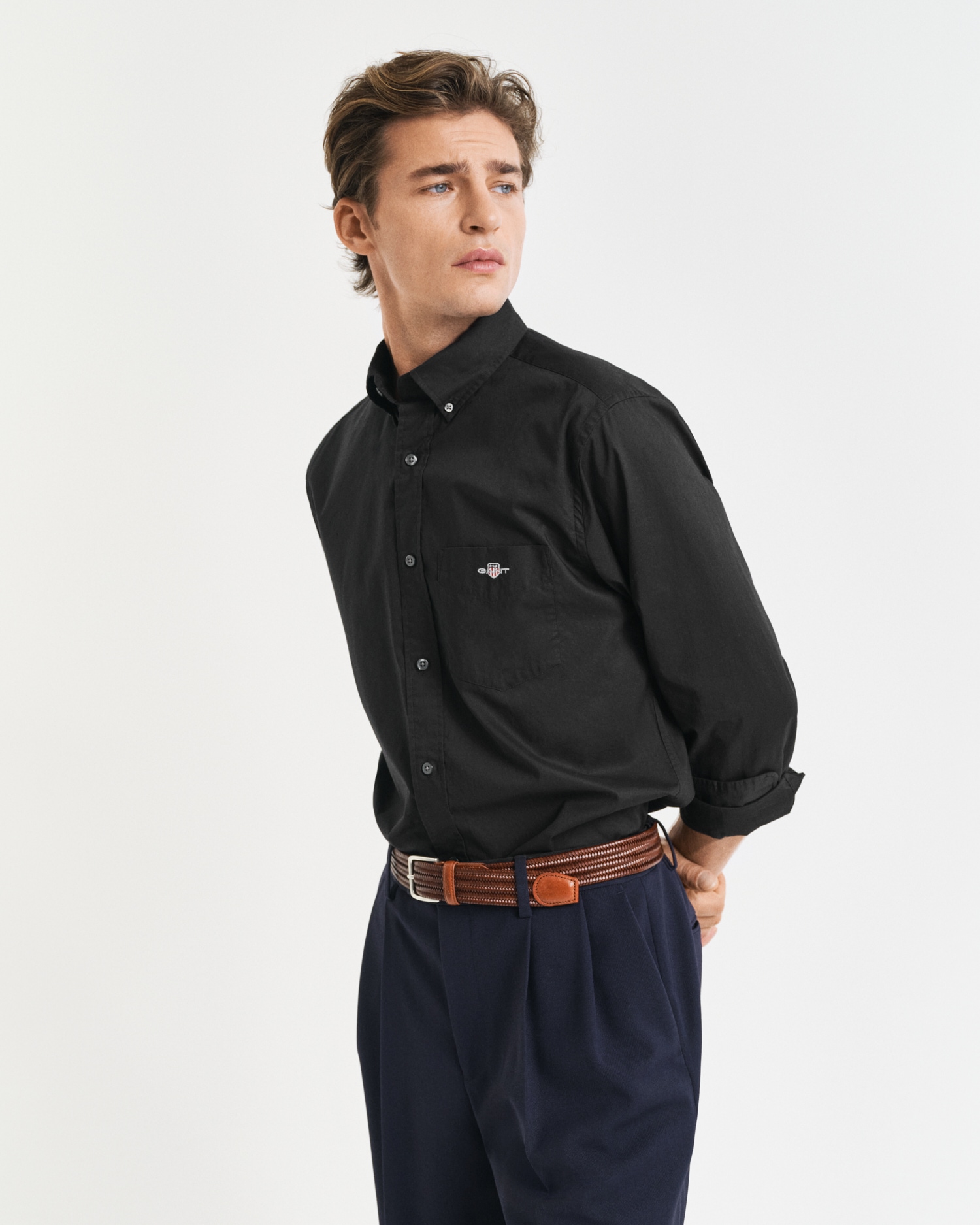 Gant Langarmhemd »Regular Fit Popeline Hemd leicht strapazierfähig pflegeleicht«, mit Label Stickerei auf der Brusttasche