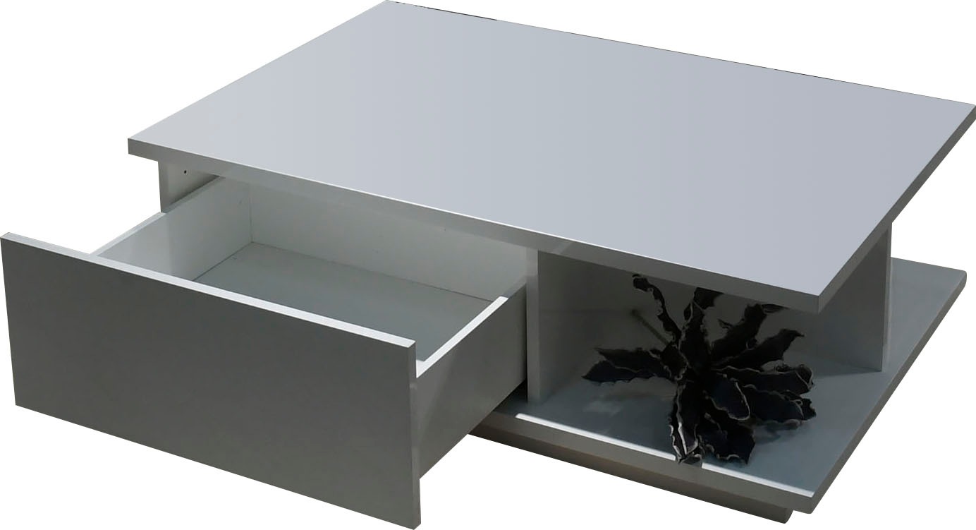 Couchtisch OTTO HOME "Piano", weiß (weiß hochglanz, weiß hochglanz), B:103,5cm H:36cm T:65cm, Tische, Couchtisch, UV lackiert, Wohnzimmer Tisch mit Schublade inkl. Soft-Close Funktion 2