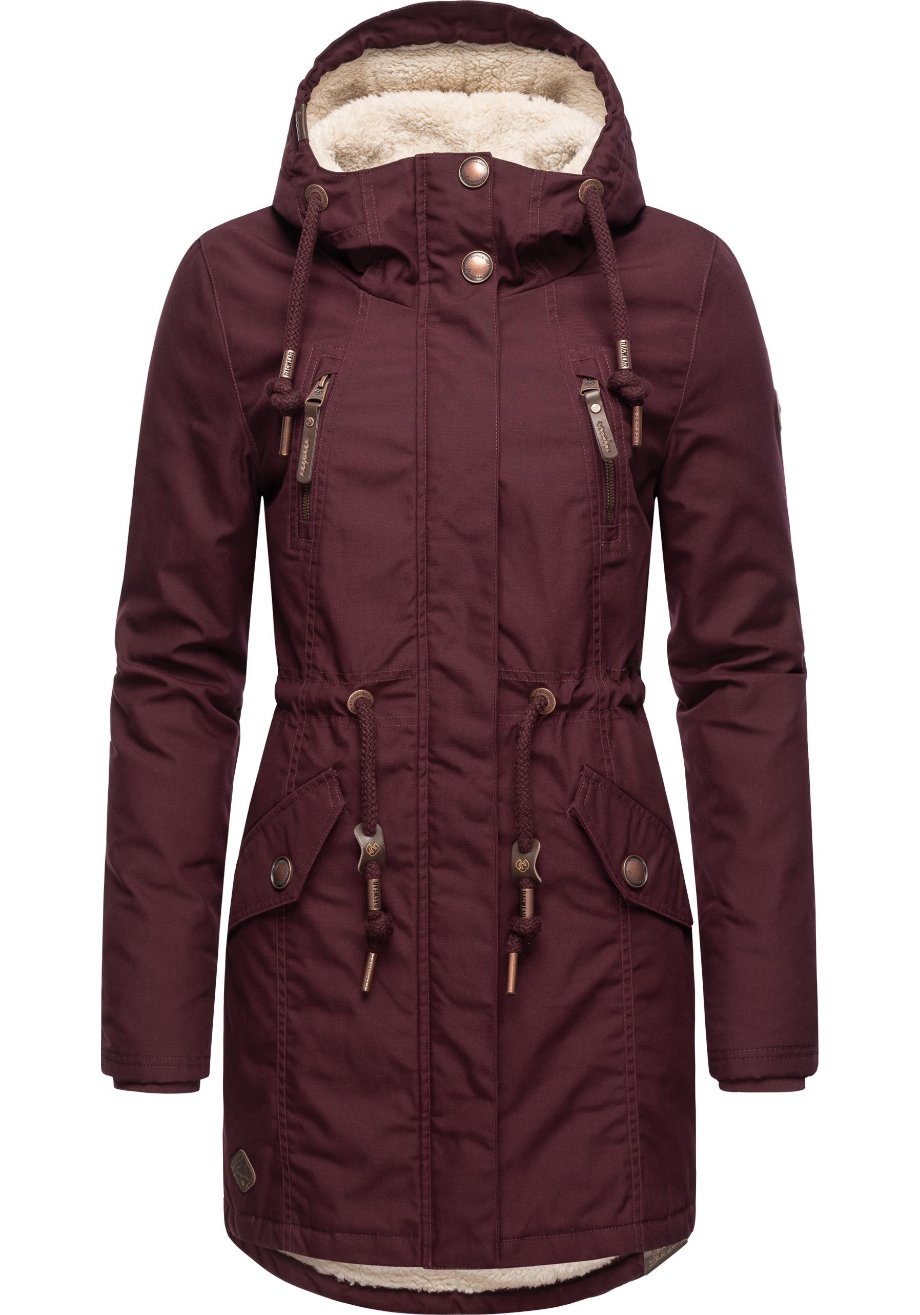 Ragwear Wintermantel »Elsie«, stylischer Winterparka mit Kapuze und Teddyfleece