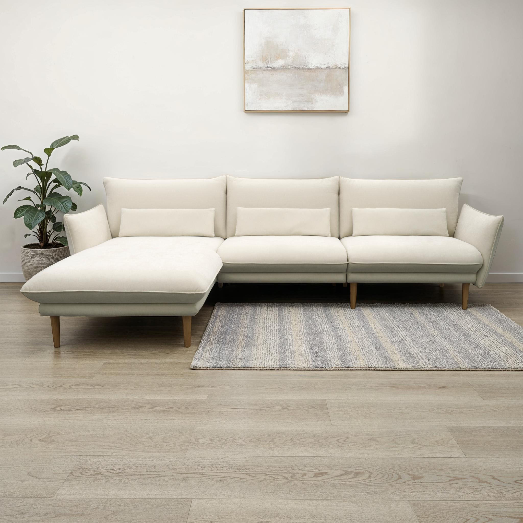 DOMO collection Ecksofa "100 032 modern mit schmalen Armlehnen, Breite 282c günstig online kaufen