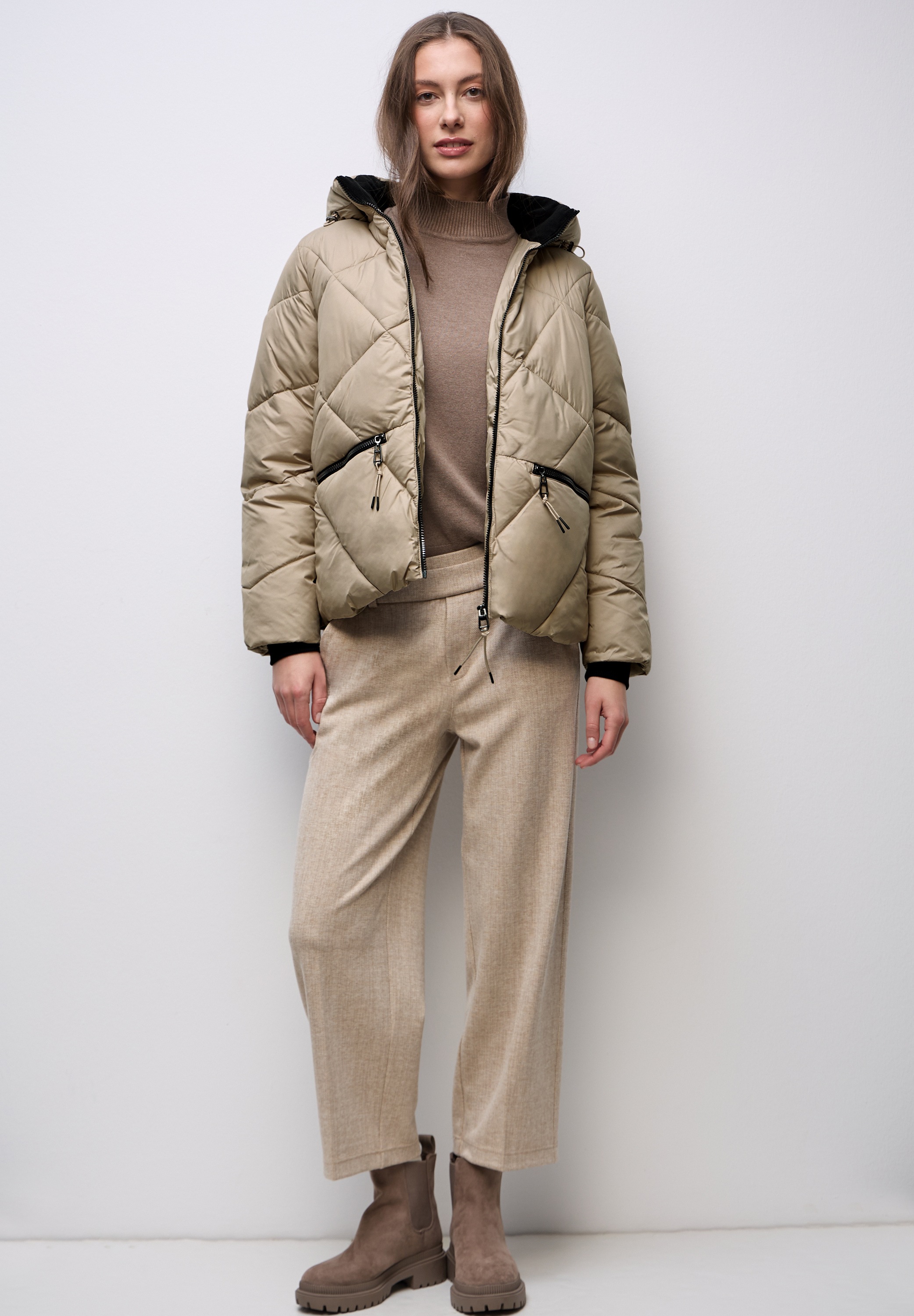 Street One Quilted Jacket Women's Champagne 46 3