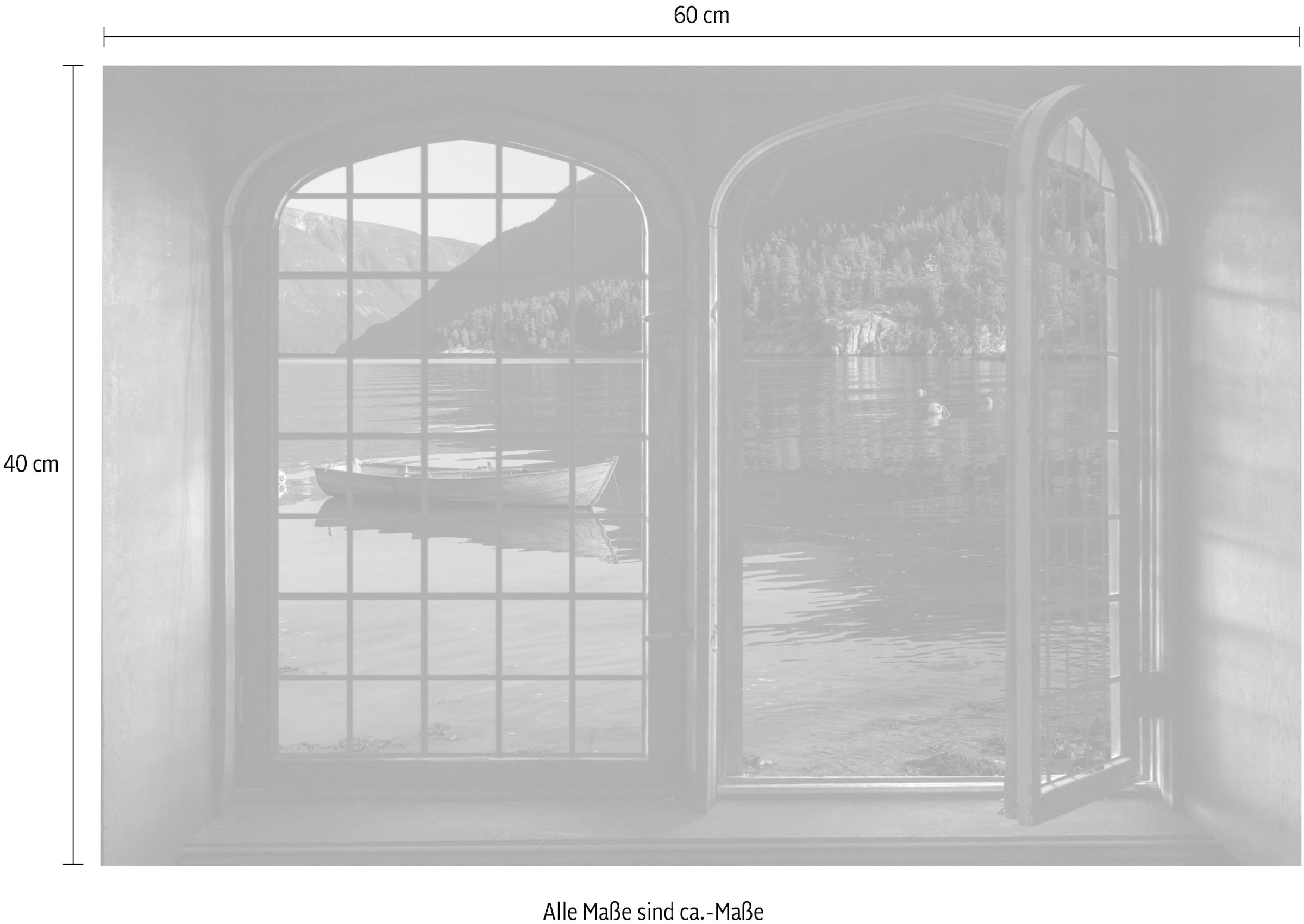 queence Wandsticker »Lago di Garda«, Wandsticker, Wandbild, selbstklebend, 3D, Fenster