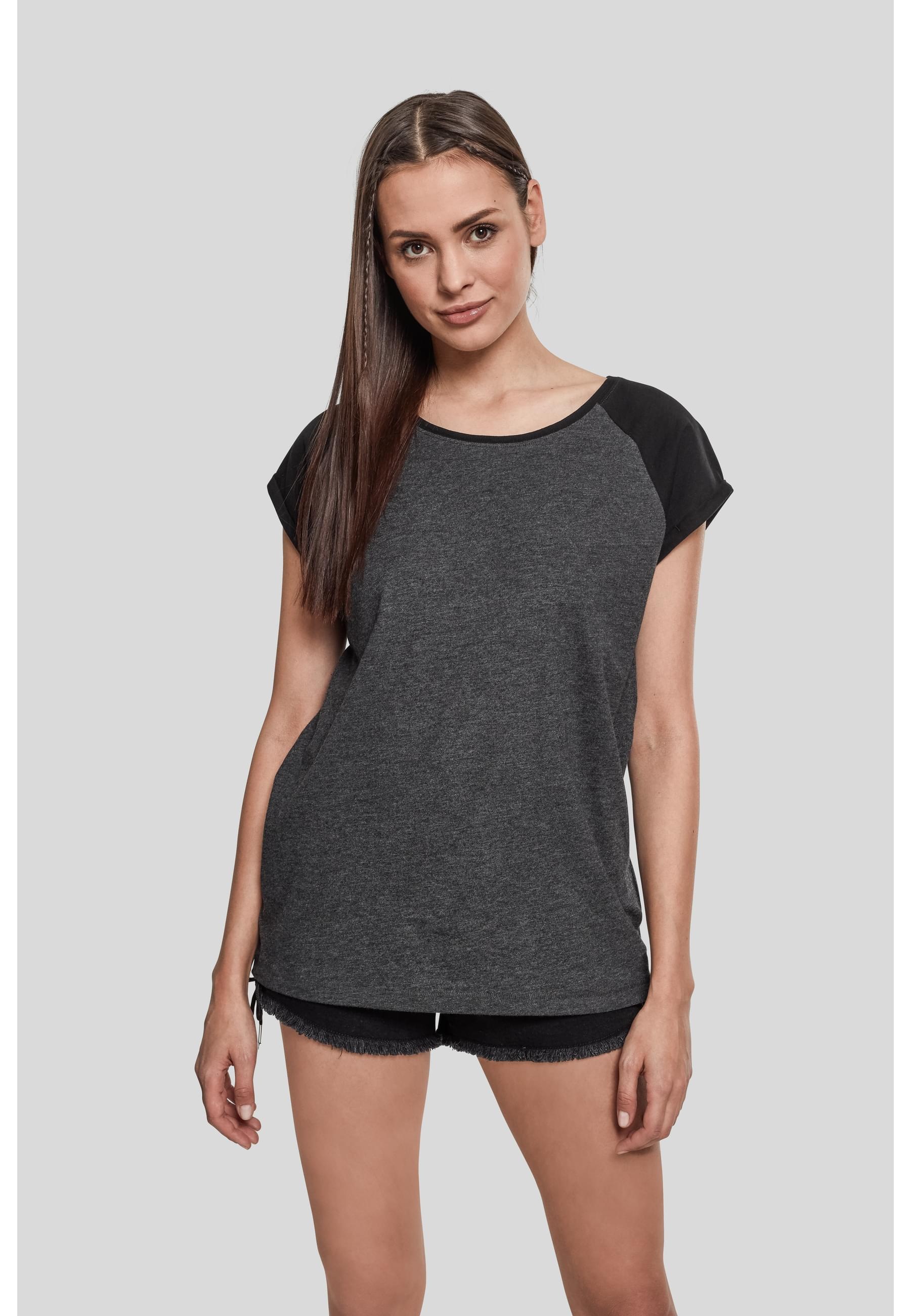 URBAN CLASSICS Kurzarmshirt »Urban Classics Damen Ladies Contrast Raglan Tee«, (1 tlg.)