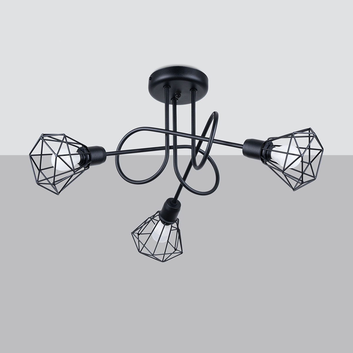 SOLLUX lighting Kronleuchter »ARTEMIS«, 3 flammig, Leuchtmittel E14 | ohne Leuchtmittel, Verteiltes Licht