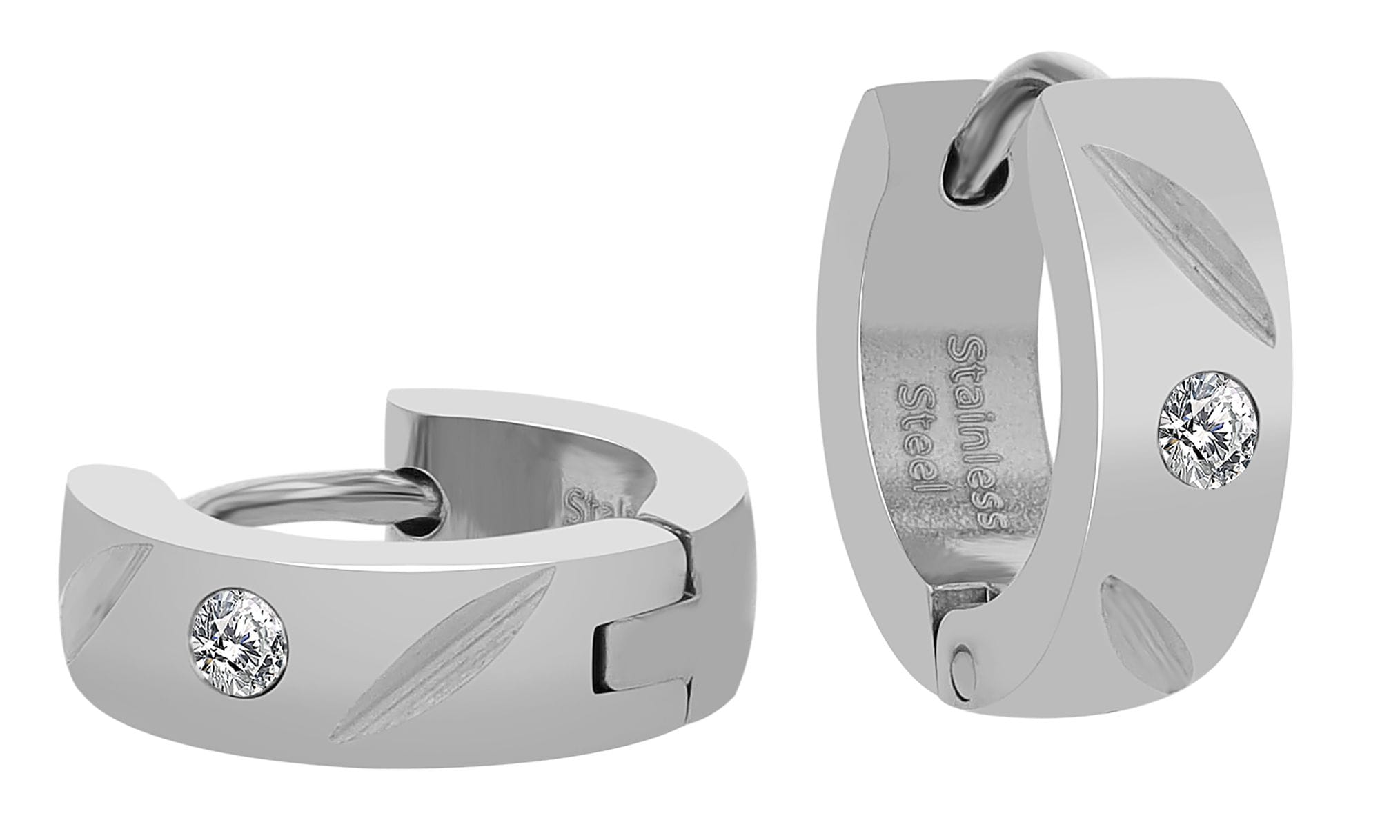 Adelia´s Klappcreolen "Damen Ohrringe – Klappcreole aus Edelstahl mit Stras günstig online kaufen