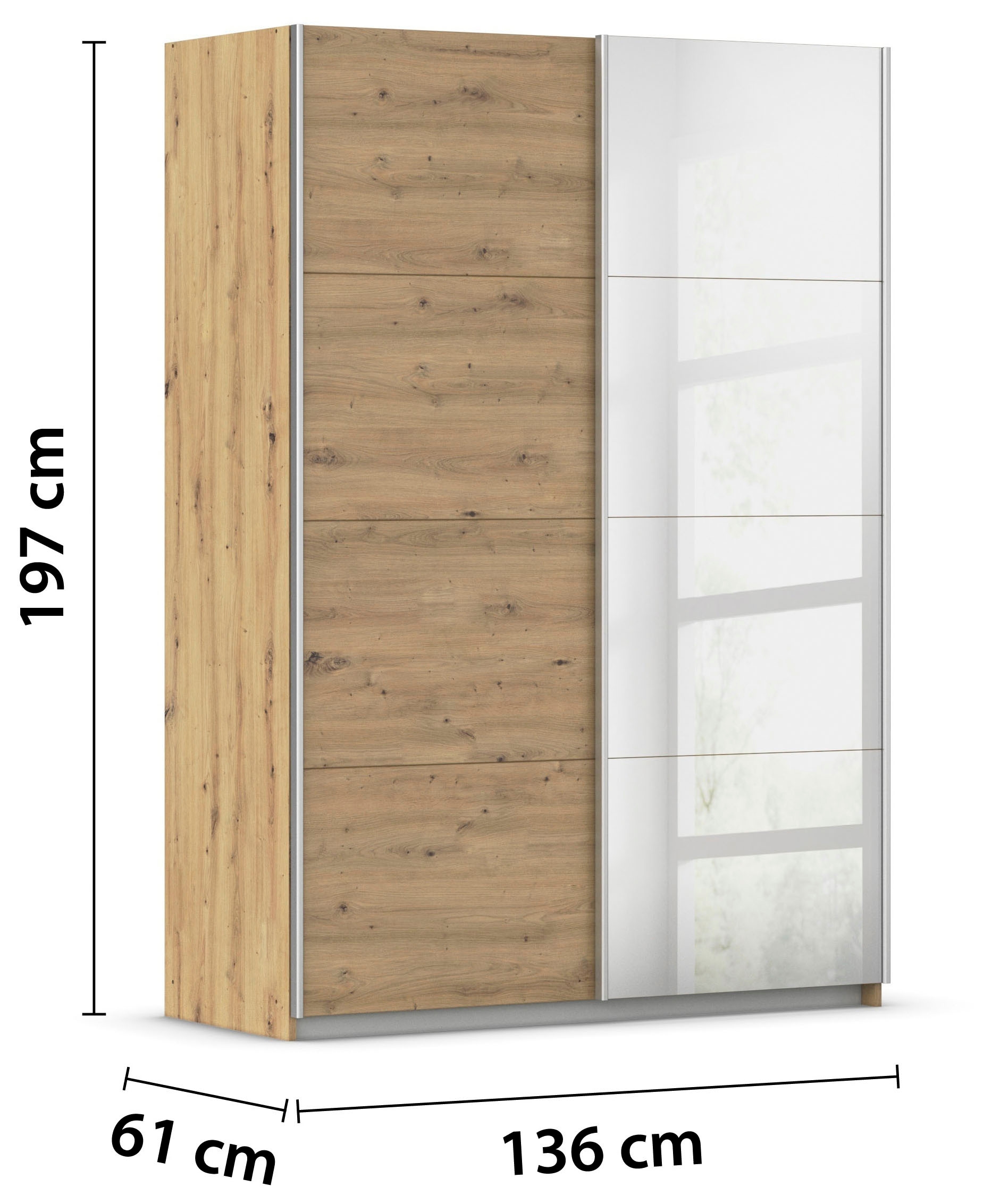 rauch Schwebetürenschrank »Kleiderschrank Schrank Kinderzimmer Topseller OTTOs CHOICE SUBITO« Dekor- & Spiegelelemente B 136 & 181 - Höhe 197 cm - MADE IN GERMANY