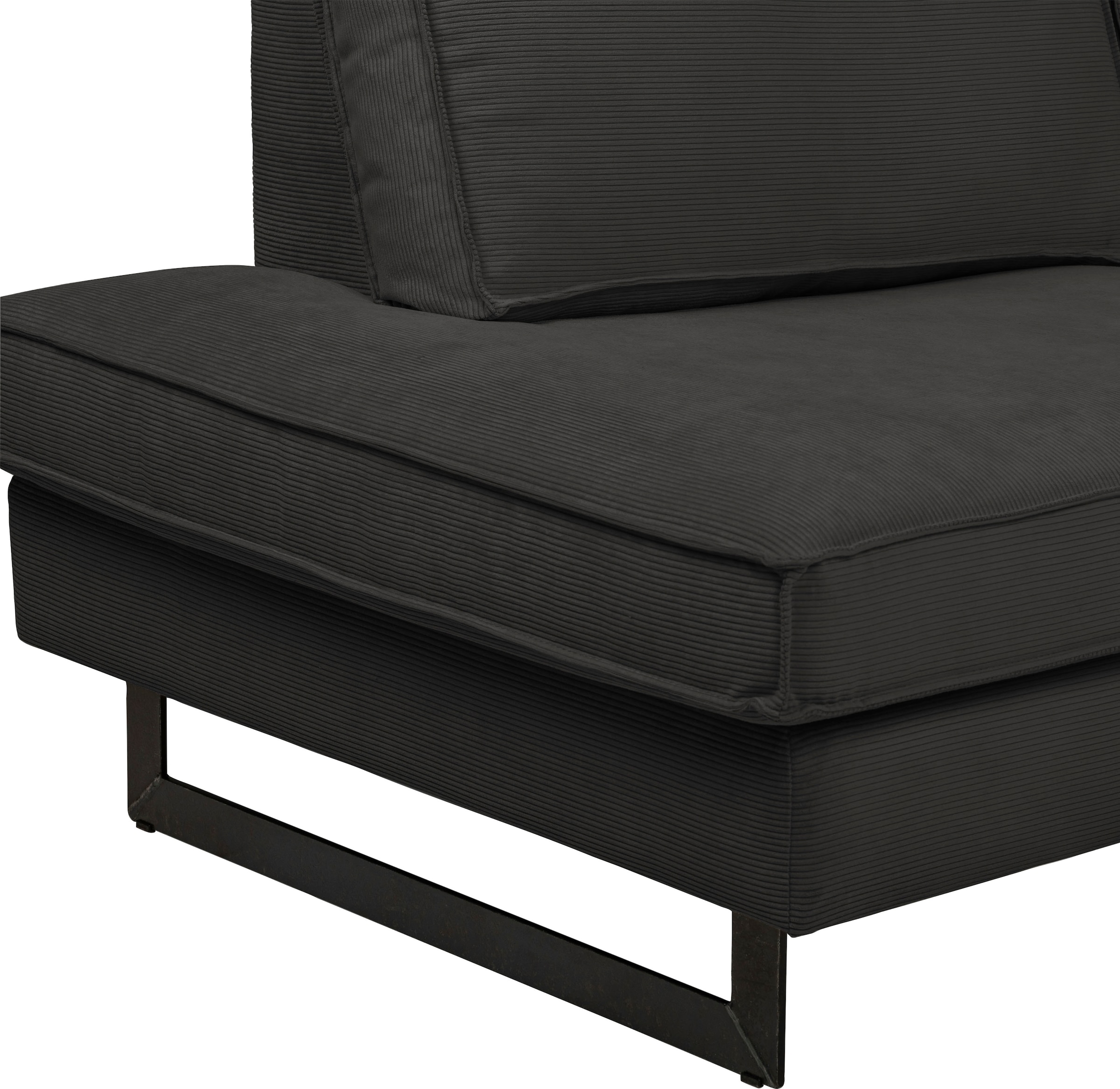 Places of Style Wohnlandschaft »Pinto, 350 cm, U-Form, XXL, mit Ottomanen«, Cord, Feincord, Luxus-Microfaser Leder und Chenille