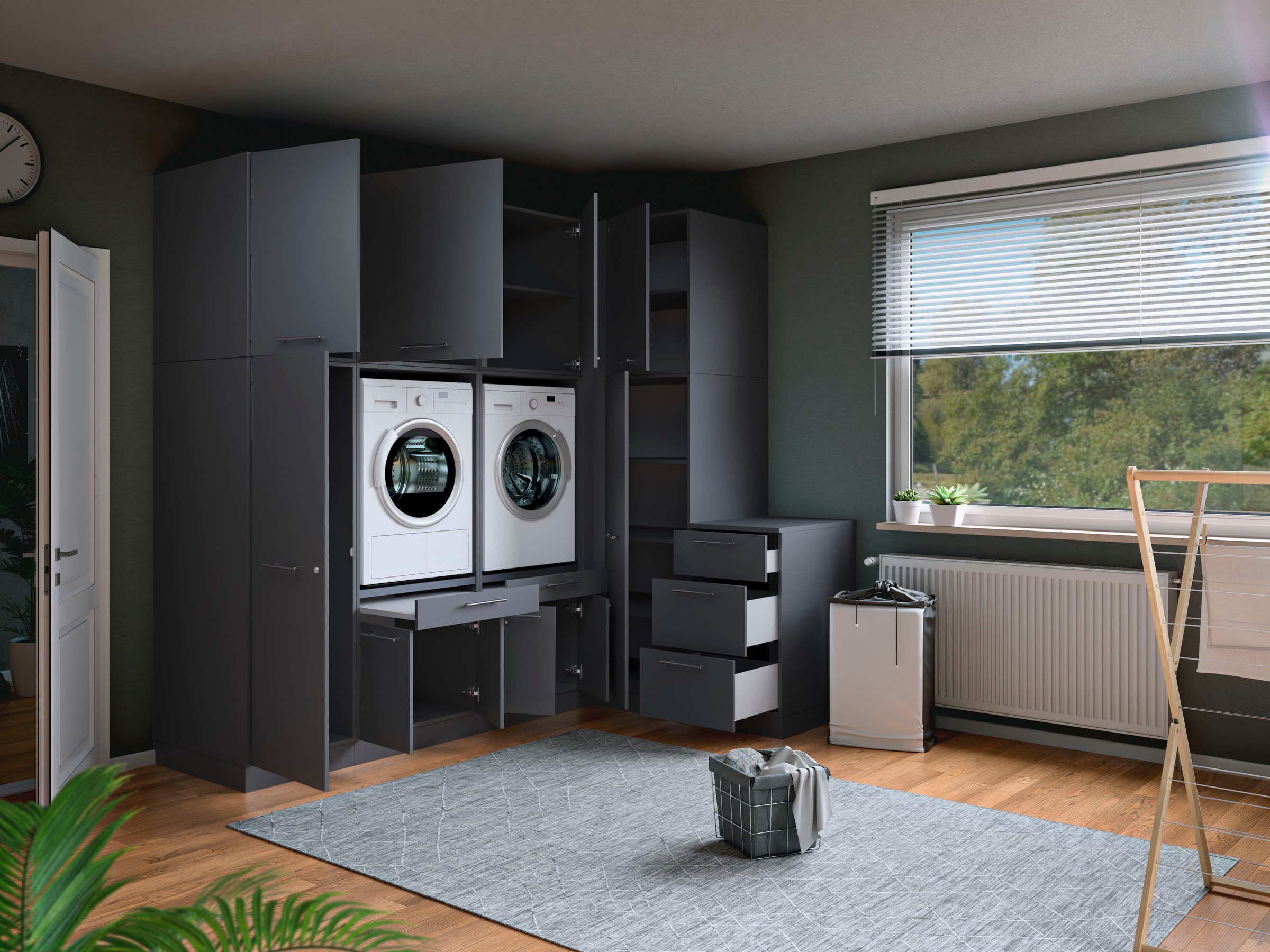 Laundreezy Mehrzweckschrank-Set »Laundreezy, 9-tlg. Mehrzweckschrank-Set B/H/T 253/238/68 cm« 9 Stk. tlg.