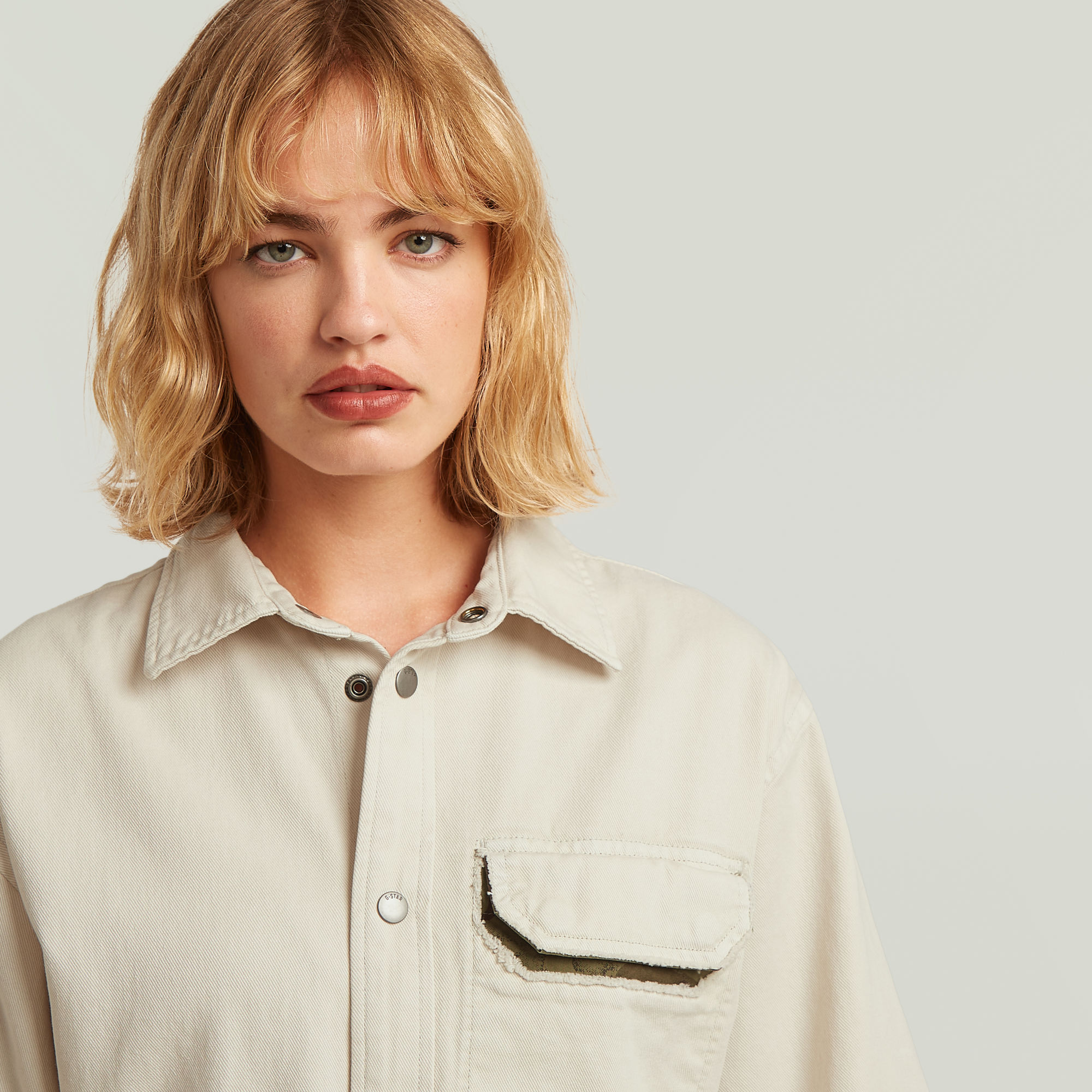 Thumbnail - G-STAR Hemdblusenkleid "Belted Army Shirt Dress Short Sleeve Wmn" Brusttasche mit Bindegürtel für eine taillierte Passfo...