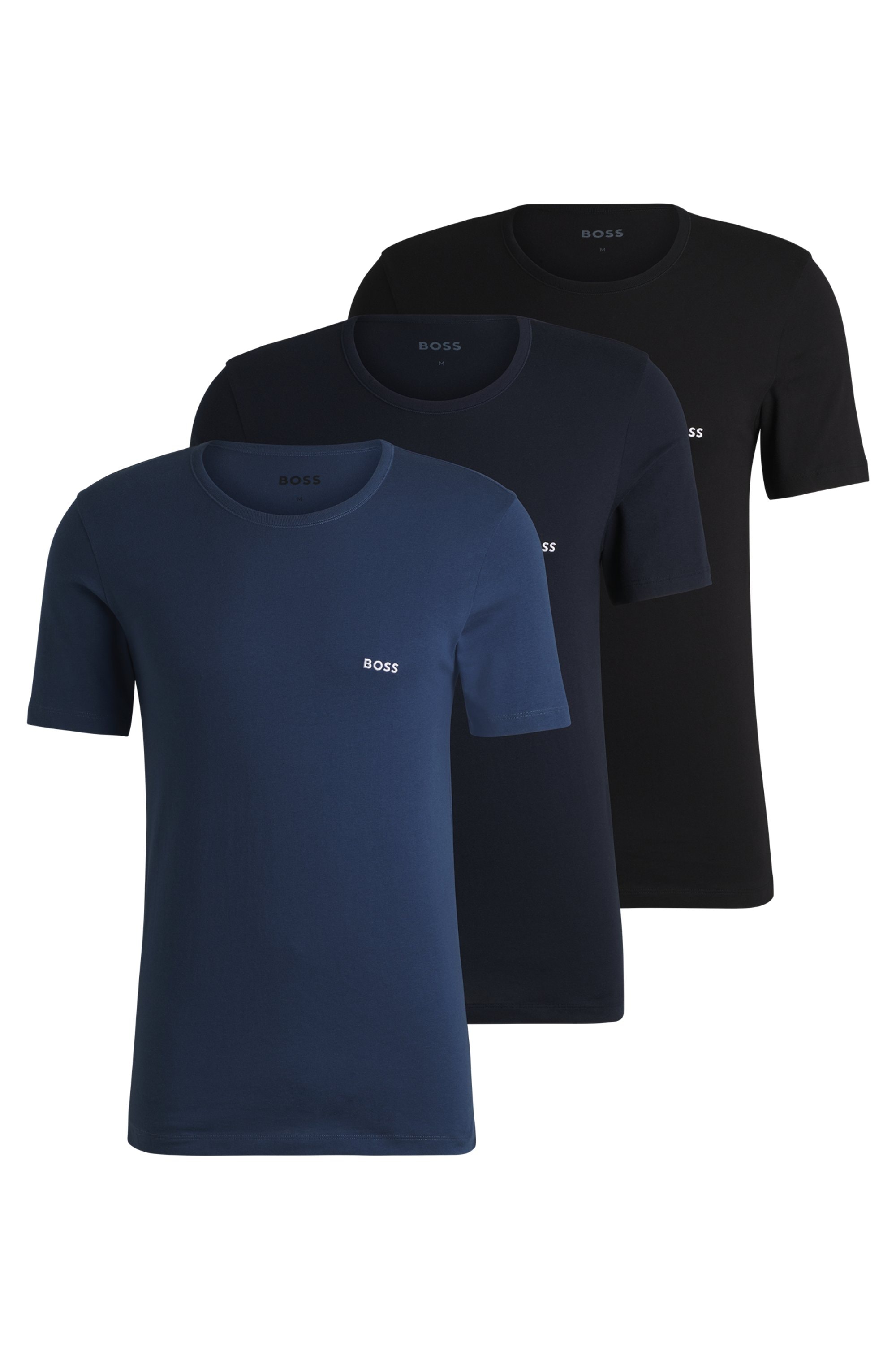BOSS T-Shirt "TShirtRN 3P Classic" Packung, 3 Stk. tlg. mit BOSS Stickerei günstig online kaufen