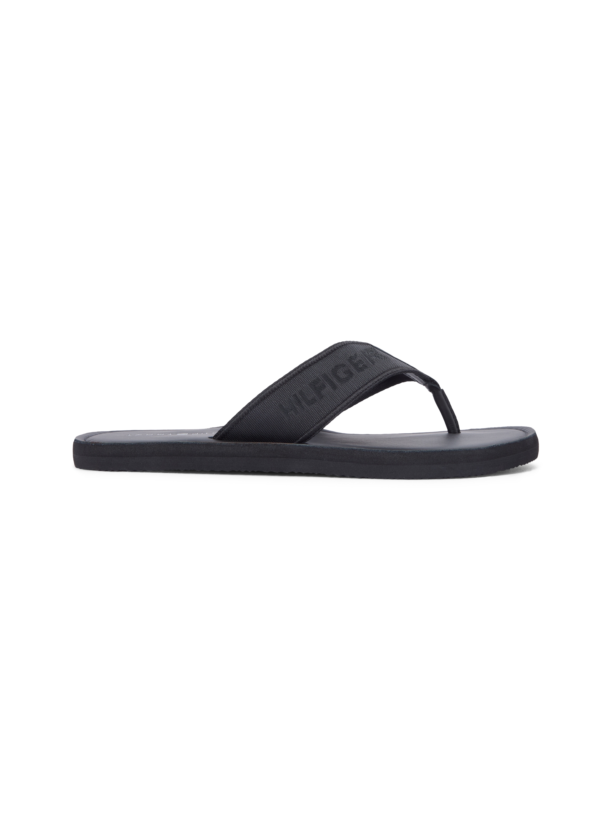 Tommy Hilfiger Zehentrenner »HILFIGER LEATHER BEACH SANDAL«  Sommerschuh, Flat mit modischer Logostickerei