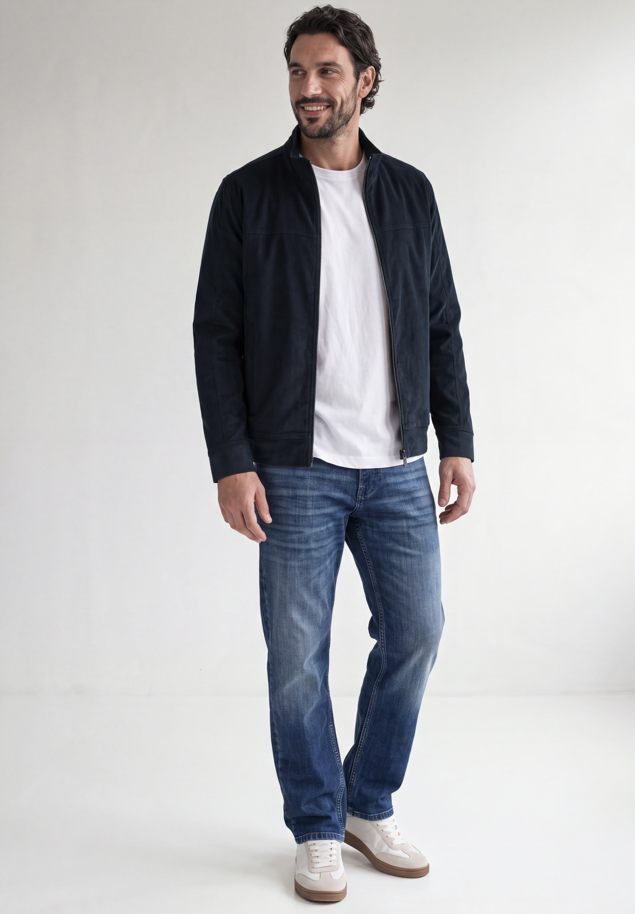 STREET ONE MEN Cordjacke ohne Kapuze in Unifarbe