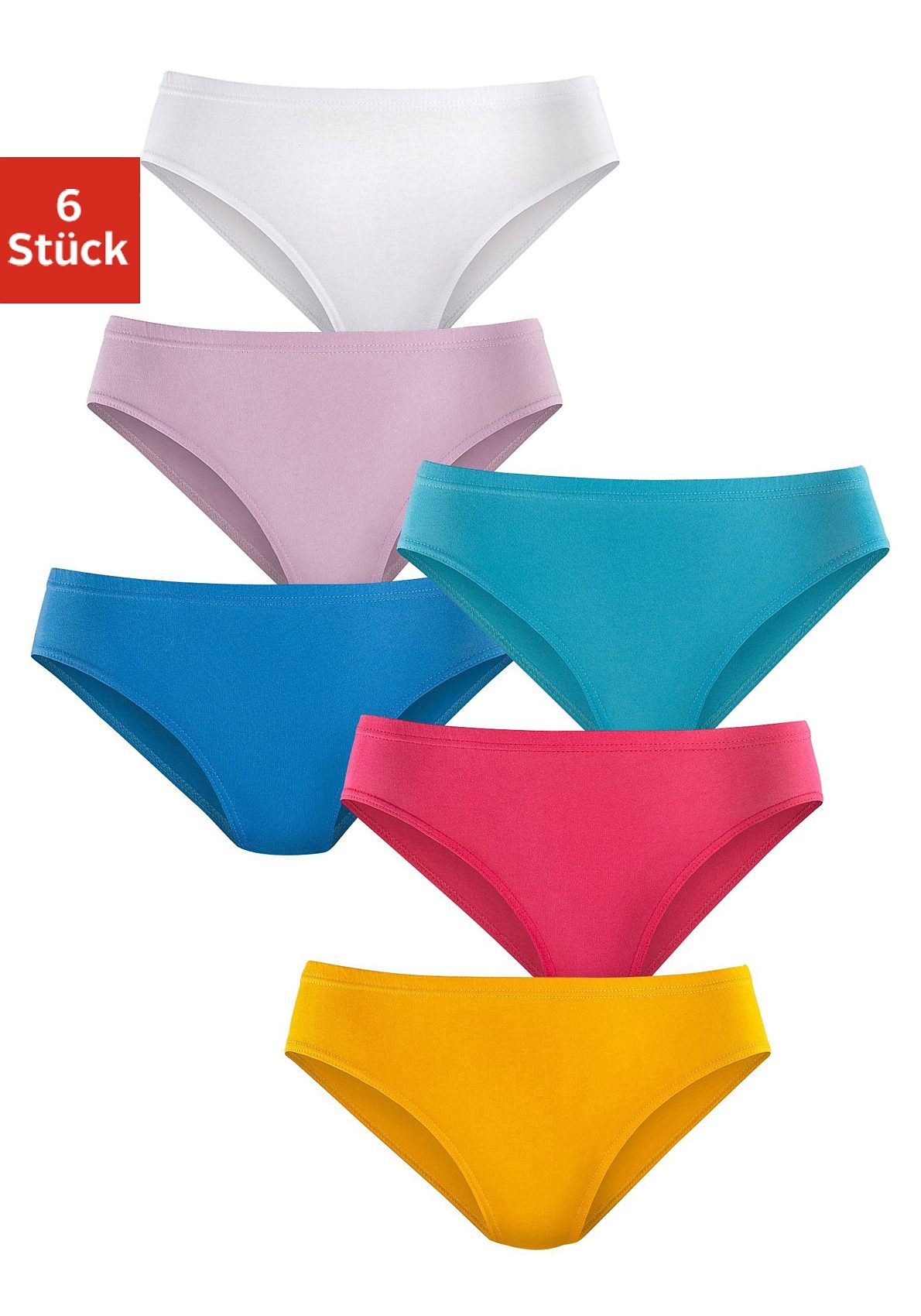 petite fleur by Lascana Jazz-Pants Slips 6er-Pack, aus reiner Baumwolle