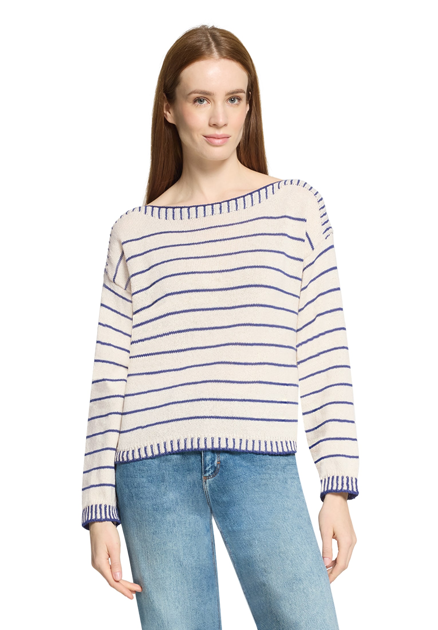 Cartoon Strickpullover "Damen mit U-Boot-Ausschnitt" 1 günstig online kaufen