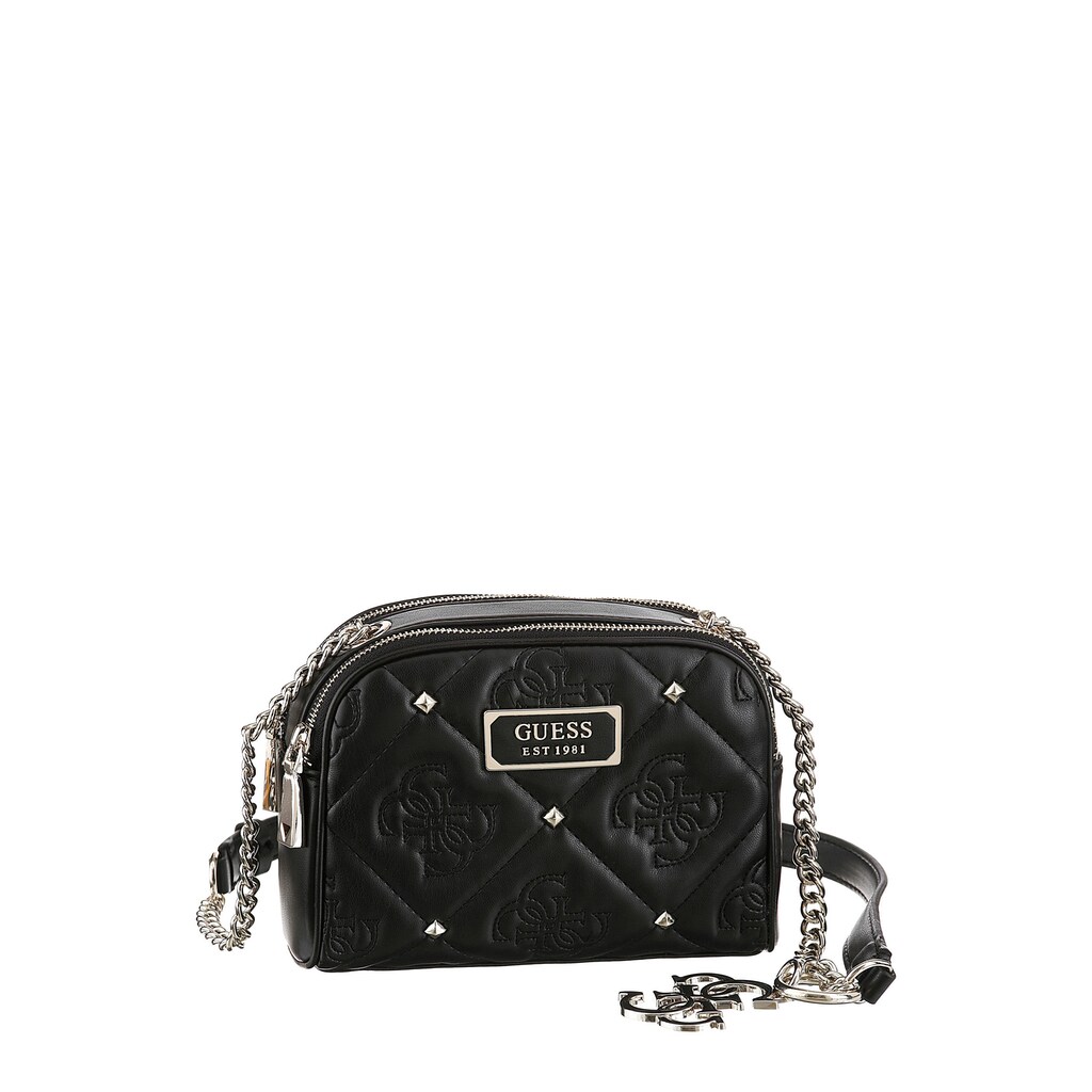 Guess Mini Bag »Shanina Mini XBody Double Zip«, mit trendiger Steppung und Nieten