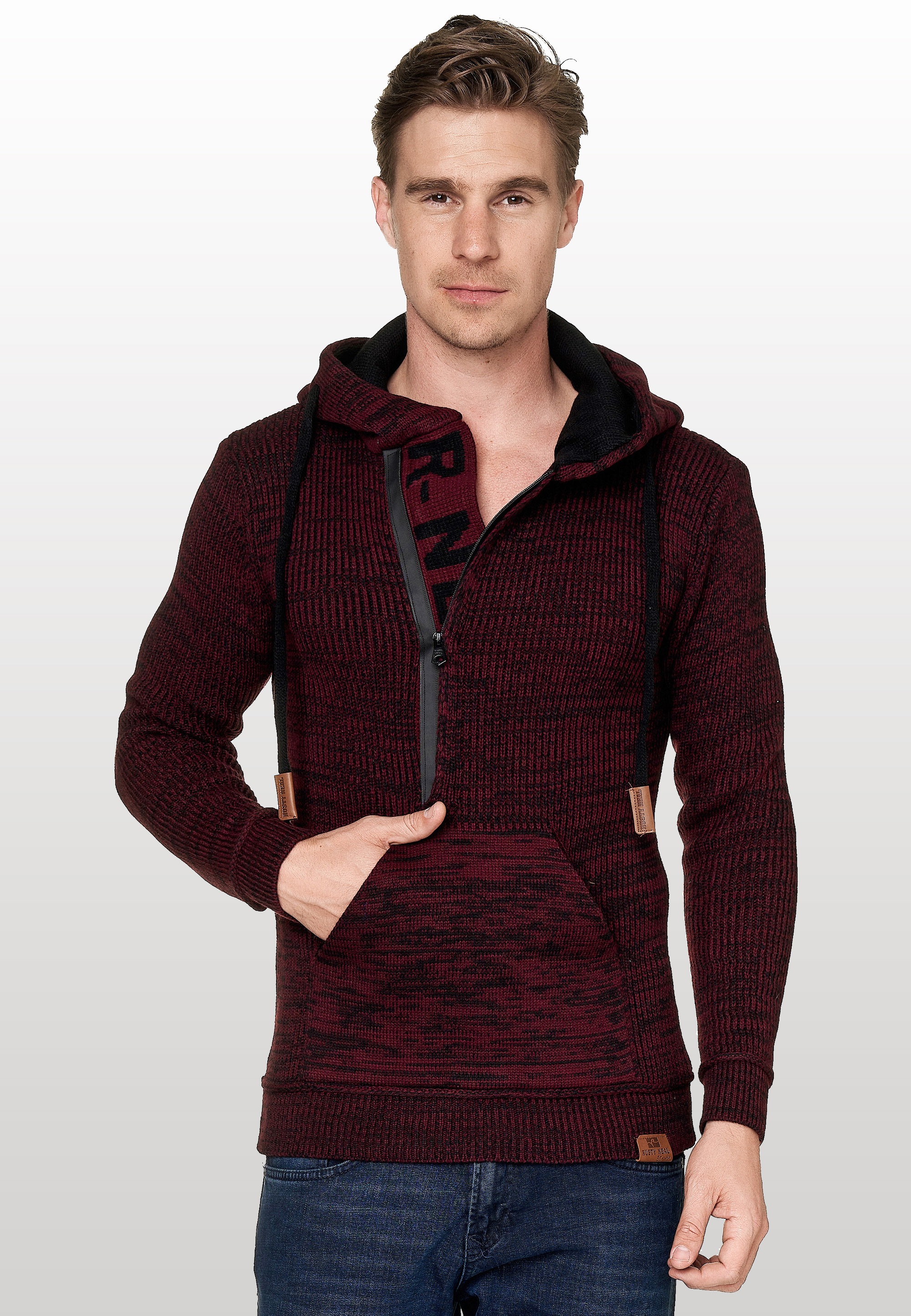Rusty Neal Kapuzensweatshirt, mit stylischem Ausschnitt