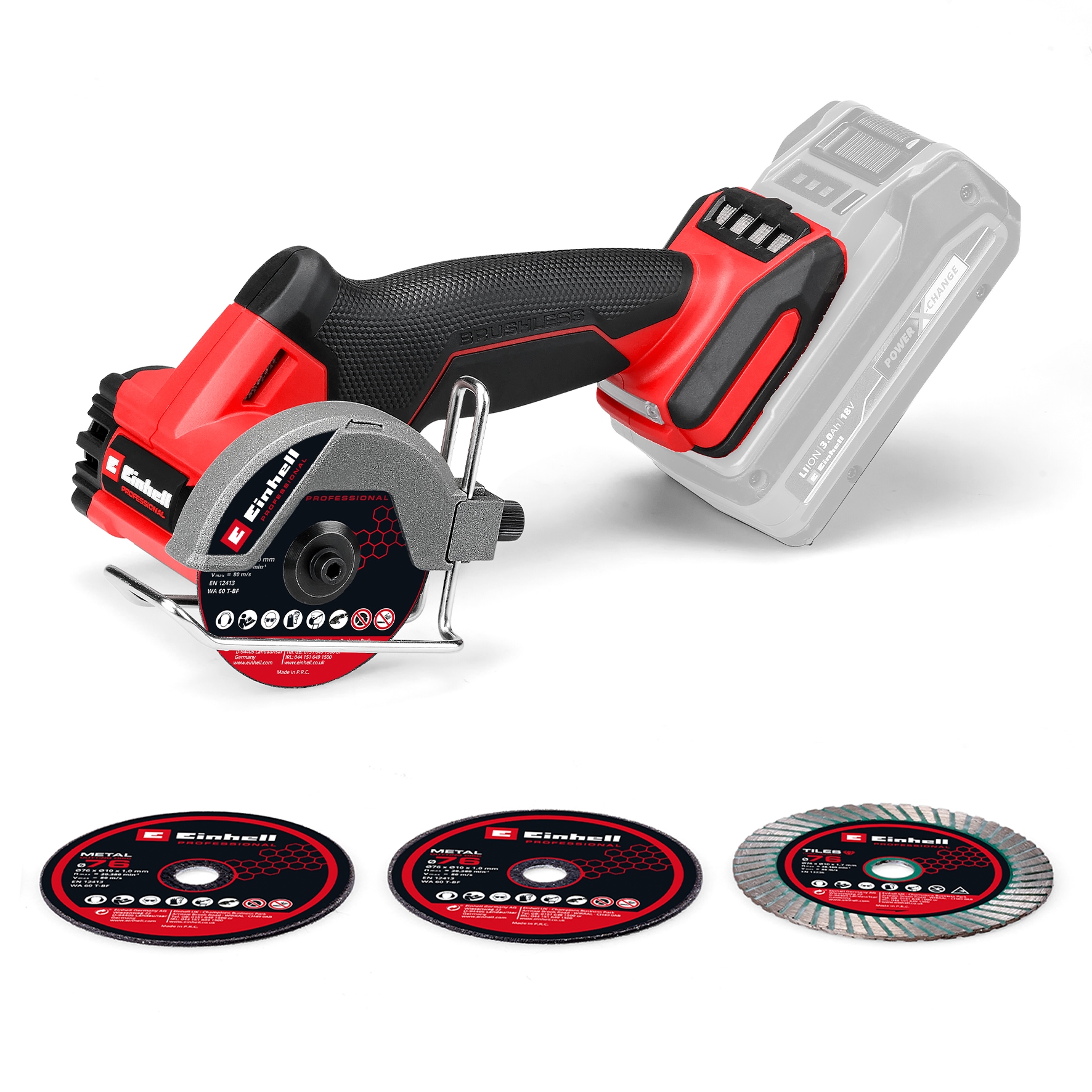 Einhell Akku-Trennschleifer "Professional, TP-CO 18/76-C Li BL - Solo" ohne Akku und Ladegerät
