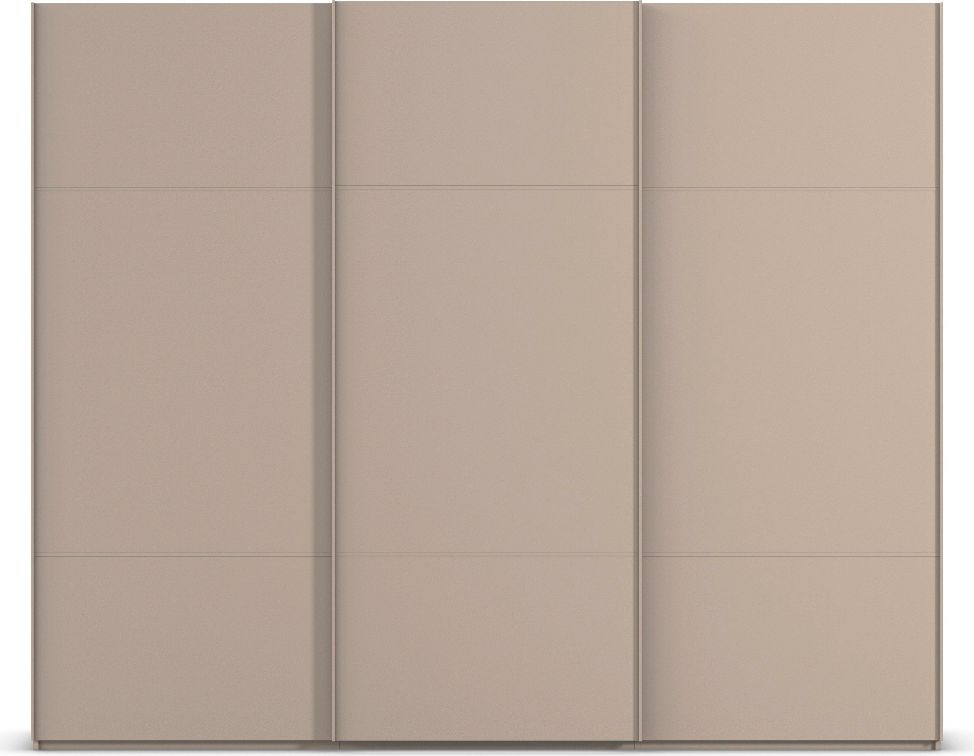 rauch Schwebetürenschrank »Kleiderschrank Schrank Garderobe Schlafzimmerschrank SCALE-TRIO«, edle dreigeteilte Front, 2 Zierleisten in Griff-Farbe MADE IN GERMANY