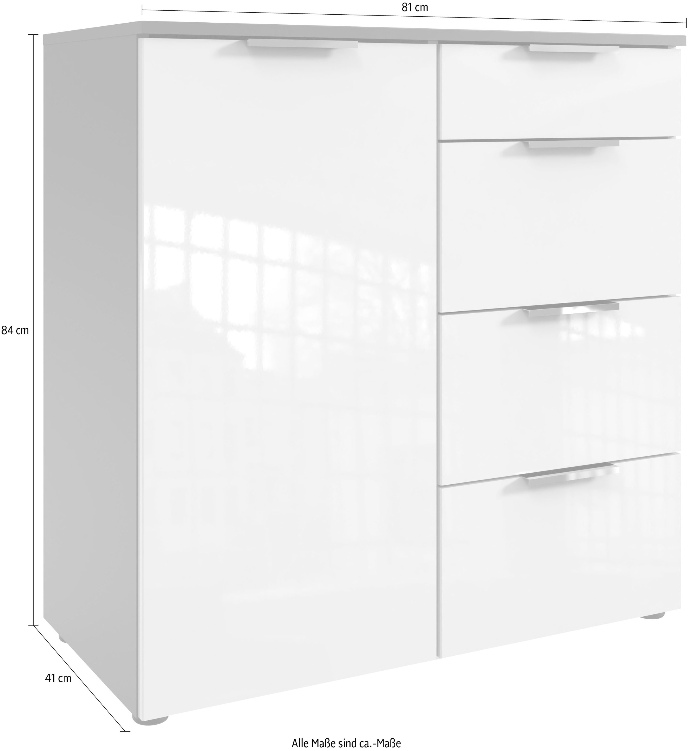 Wimex Kombikommode »level36 D by fresh to go«, mit lackierten Hochglanz Fronten, soft-close Funktion, 81cm breit