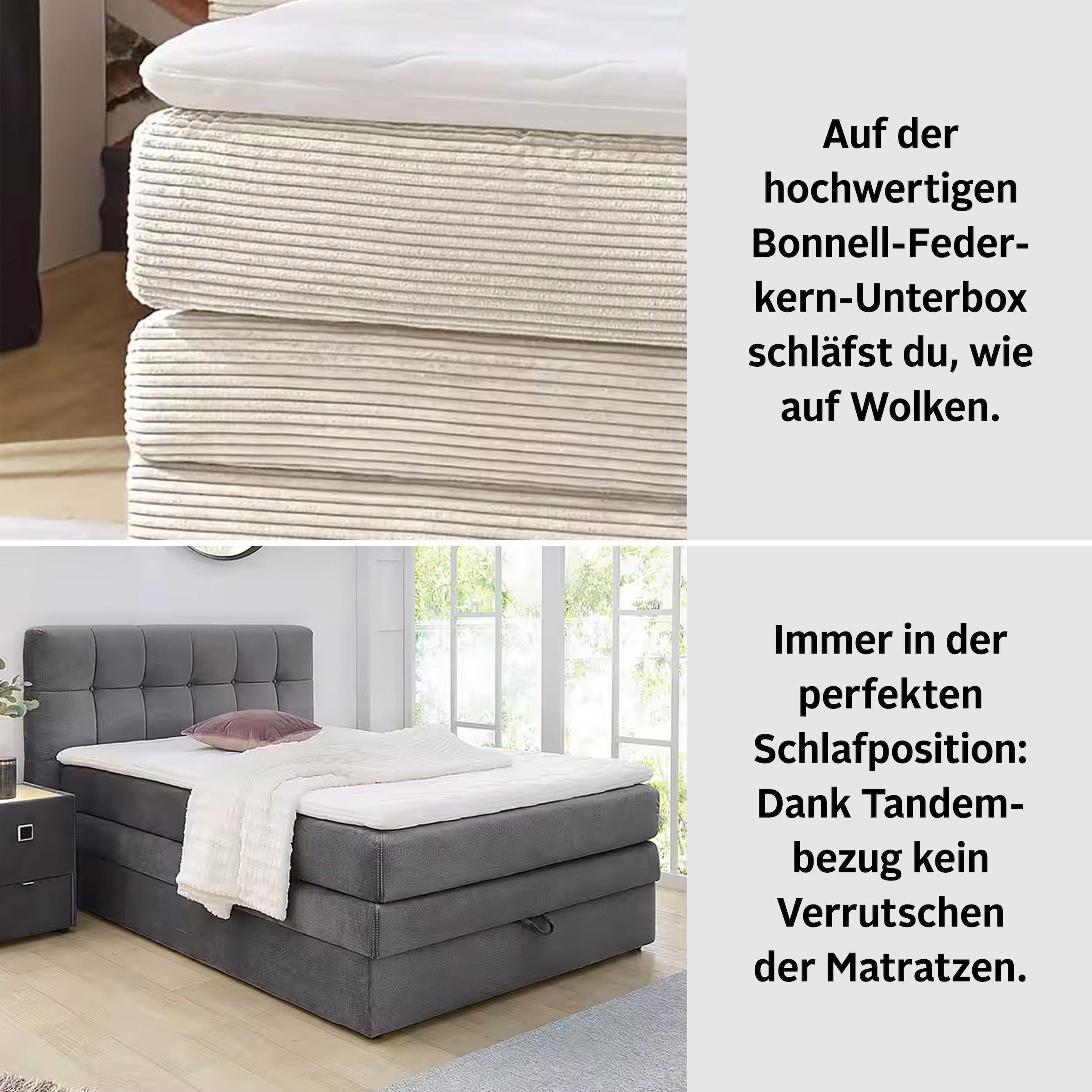 Jockenhöfer Gruppe Boxspringbett »Amy«, mit Bettkasten und Kaltschaum-Topper, erhältlich in 140 & 180cm Breite