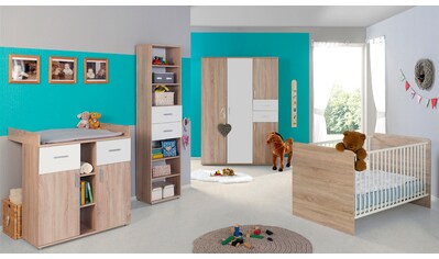 Babyzimmer-Komplettset »Maxim«, (Set, 4 St., Bett + Wickelkommode + 4-trg. Schrank +...
