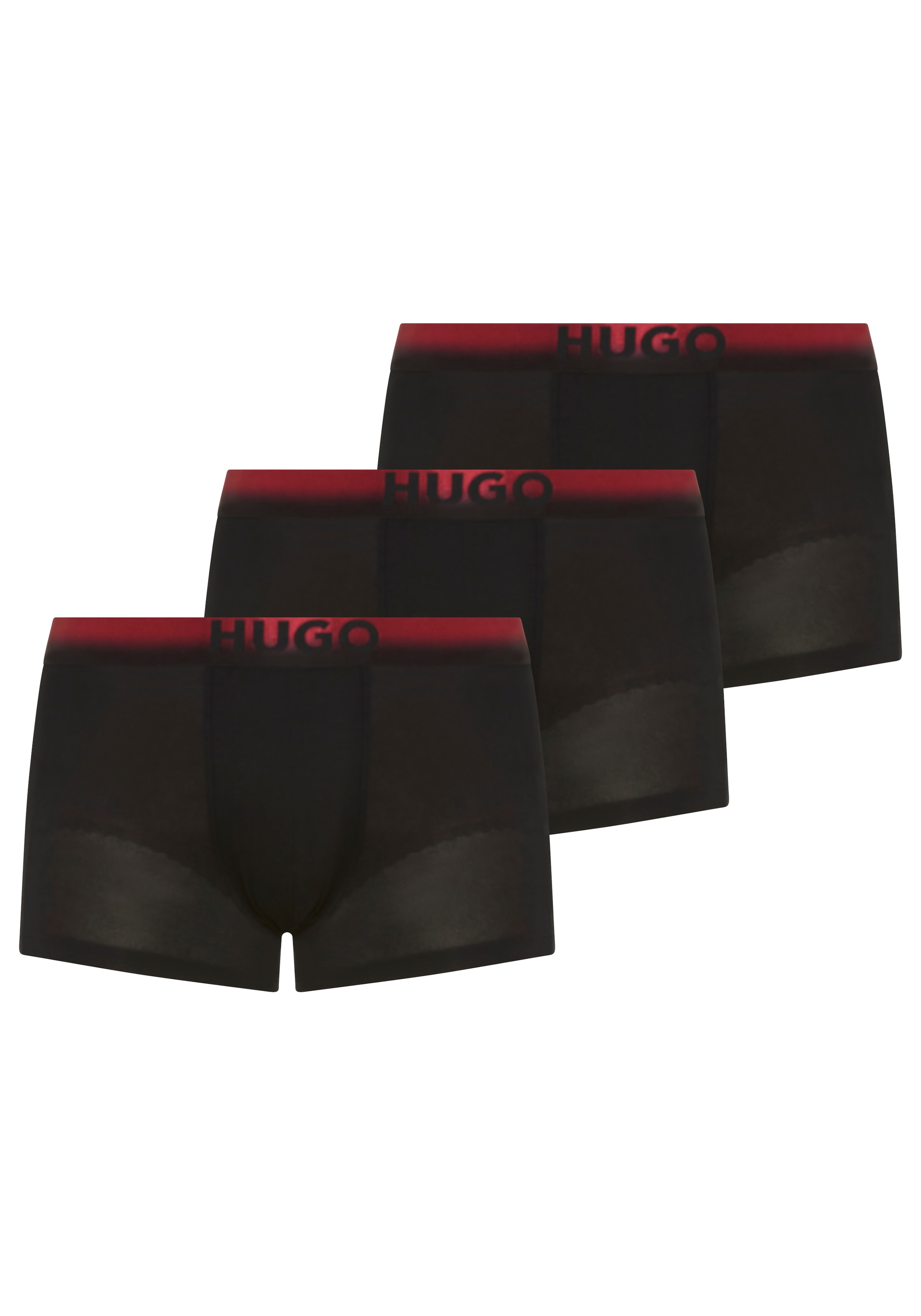 HUGO Underwear Trunk 3 Stk. elastischer Bund mit Sprühfärbemuster und Logo