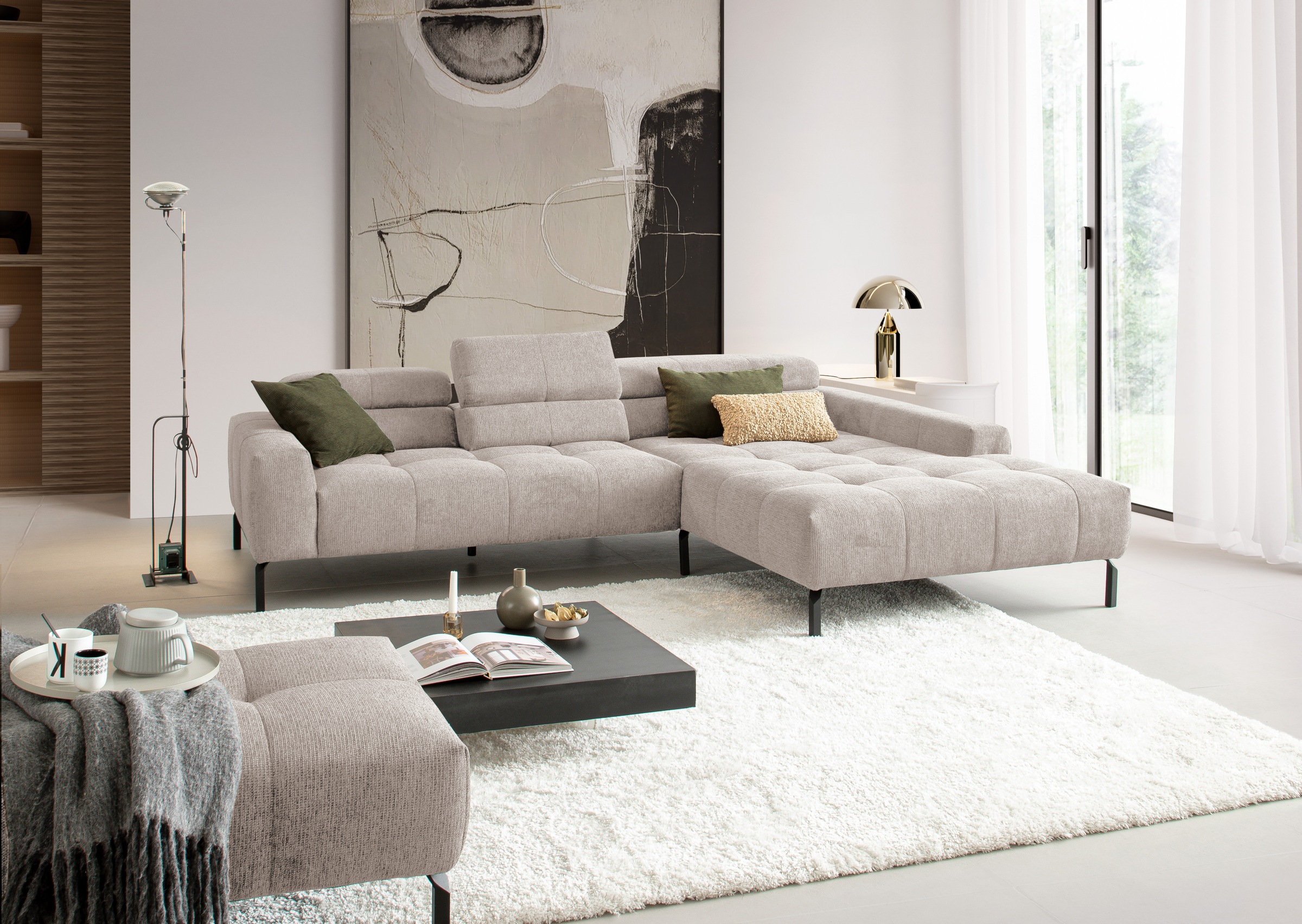 Home affaire Ecksofa "Claya Move, L-Form, Kopf- & Rückenverstellung, Breite günstig online kaufen