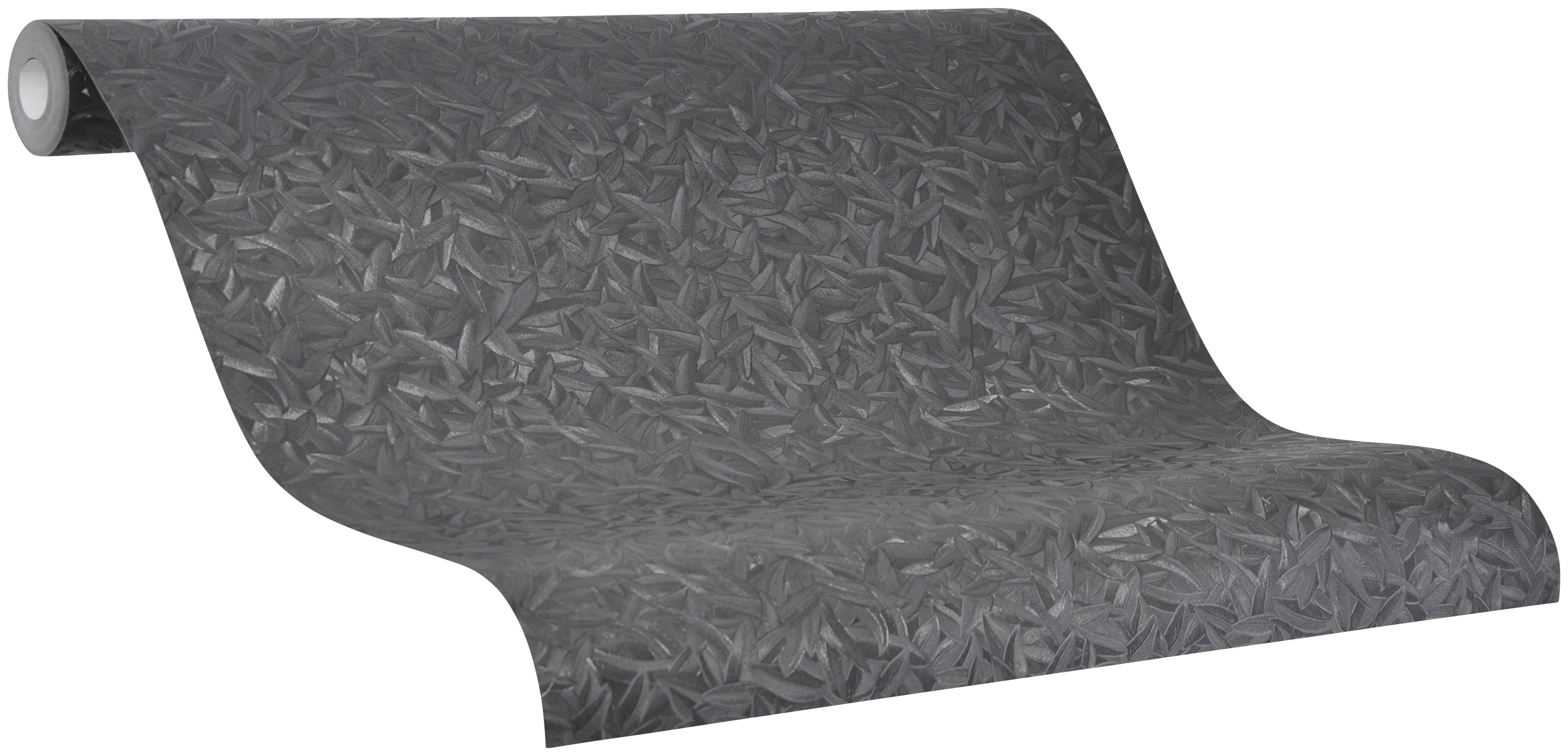 Glööckler Vliestapete 3D-Optik glänzend schimmernd Blattmotiv, moderne Tapete für Schlafzimmer Wohnzimmer Küche