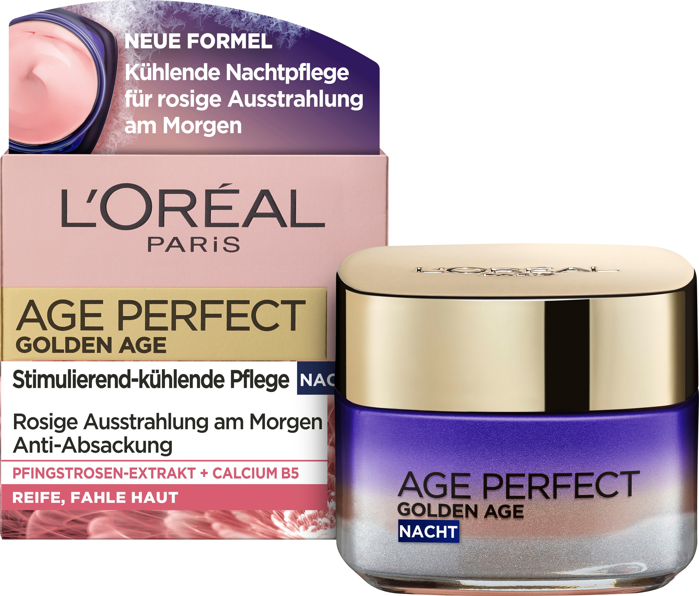 L'ORÉAL PARIS Feuchtigkeitscreme »Age Perfect Golden Age Rosé-Nachtpflege«, mit Neo-Calcium