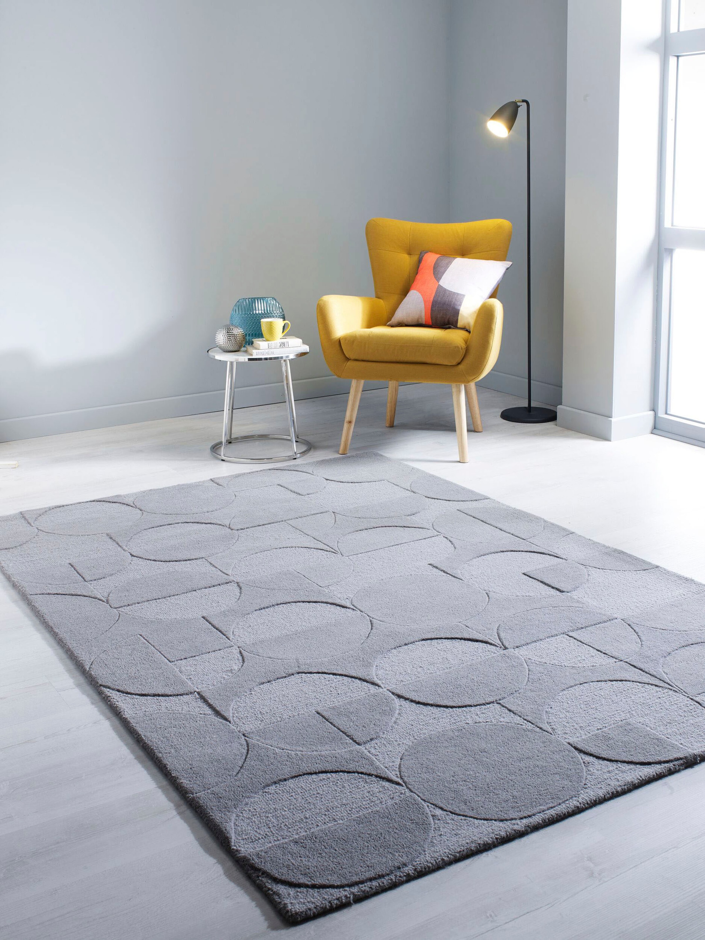 FLAIR RUGS Wollteppich »Gigi«, 8 mm Höhe, aus 100% Wolle, geometrisches Design, fußbodenheizungsgeeignet