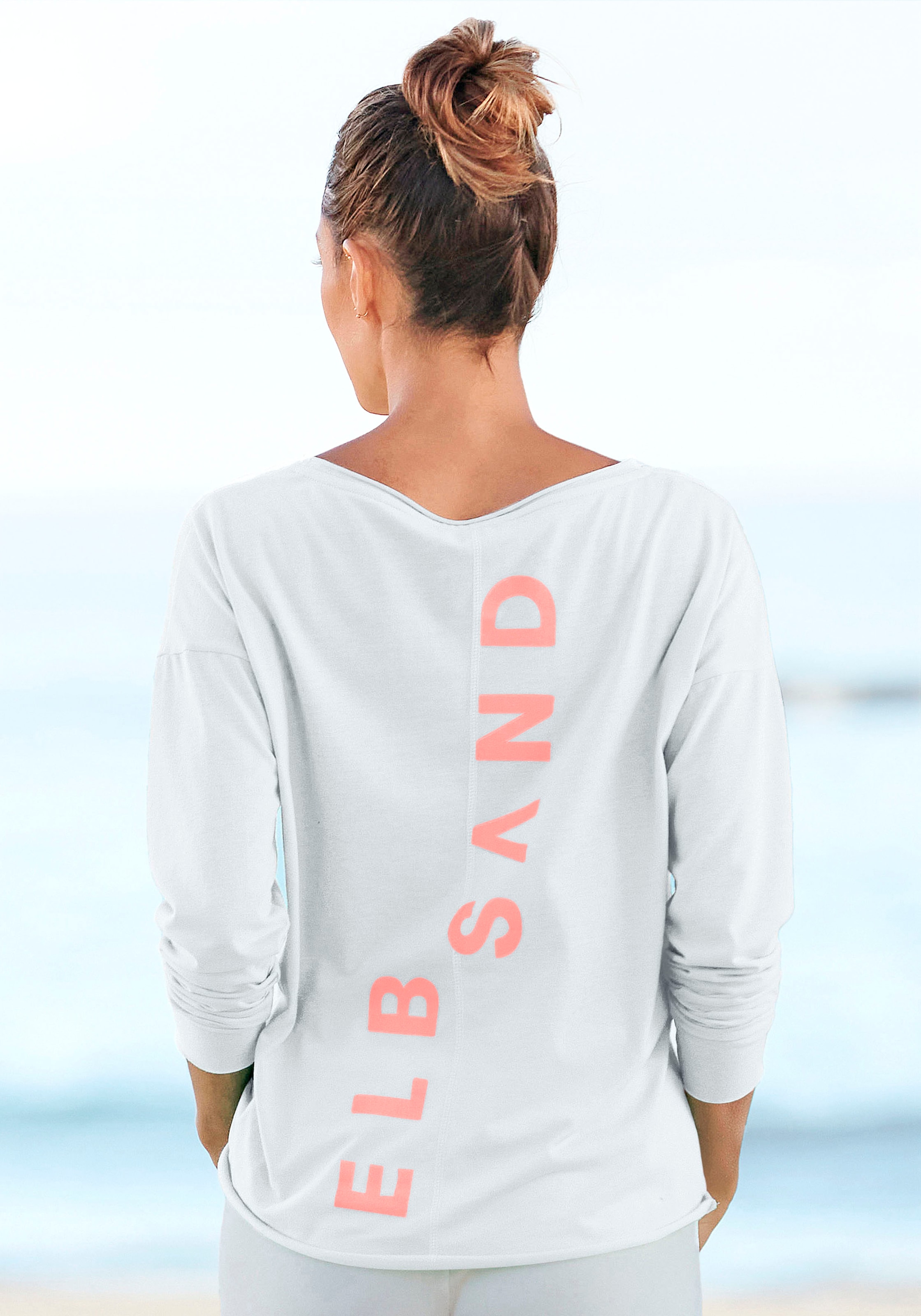 Langarmshirt »Raina«, mit Logoprint hinten, Longsleeve aus Baumwoll-Mix